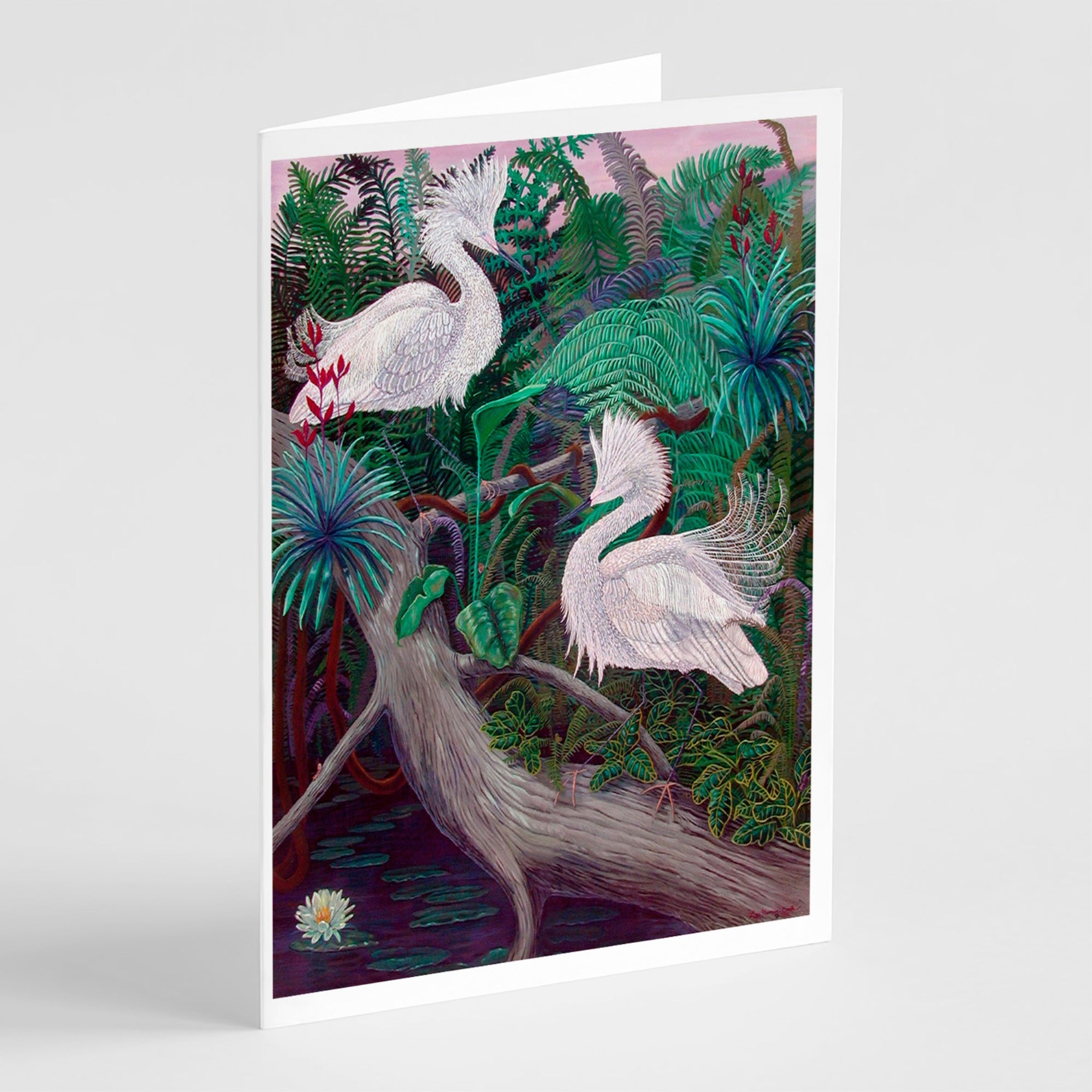 Bird - Egret  Greeting Cards And Envelopes Pack Of 8