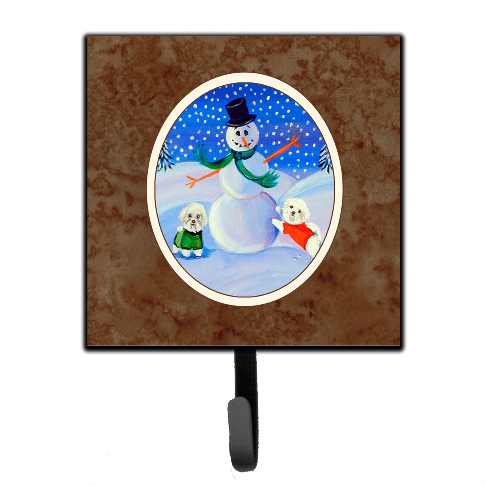Caroline'S Treasures Snowman Bichon Frise Leash Or Key Holder 7145Sh4, Small, Multicolor
