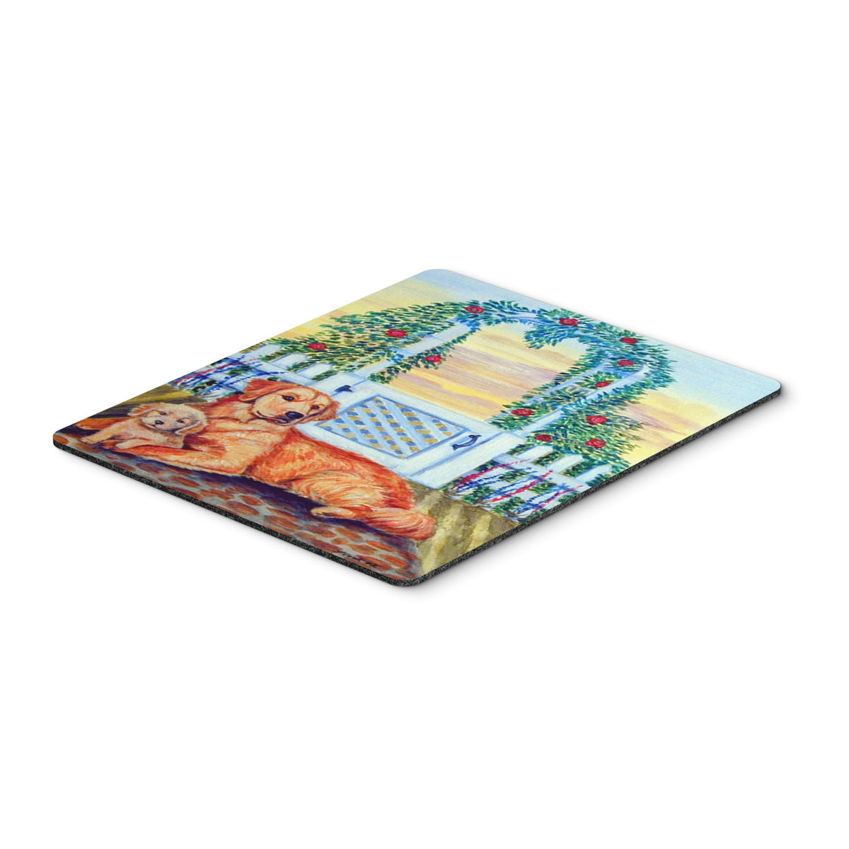 Caroline'S Treasures Mouse/Hot Pad/Trivet, Golden Retriever With Puppy At The Gate (7148Mp)