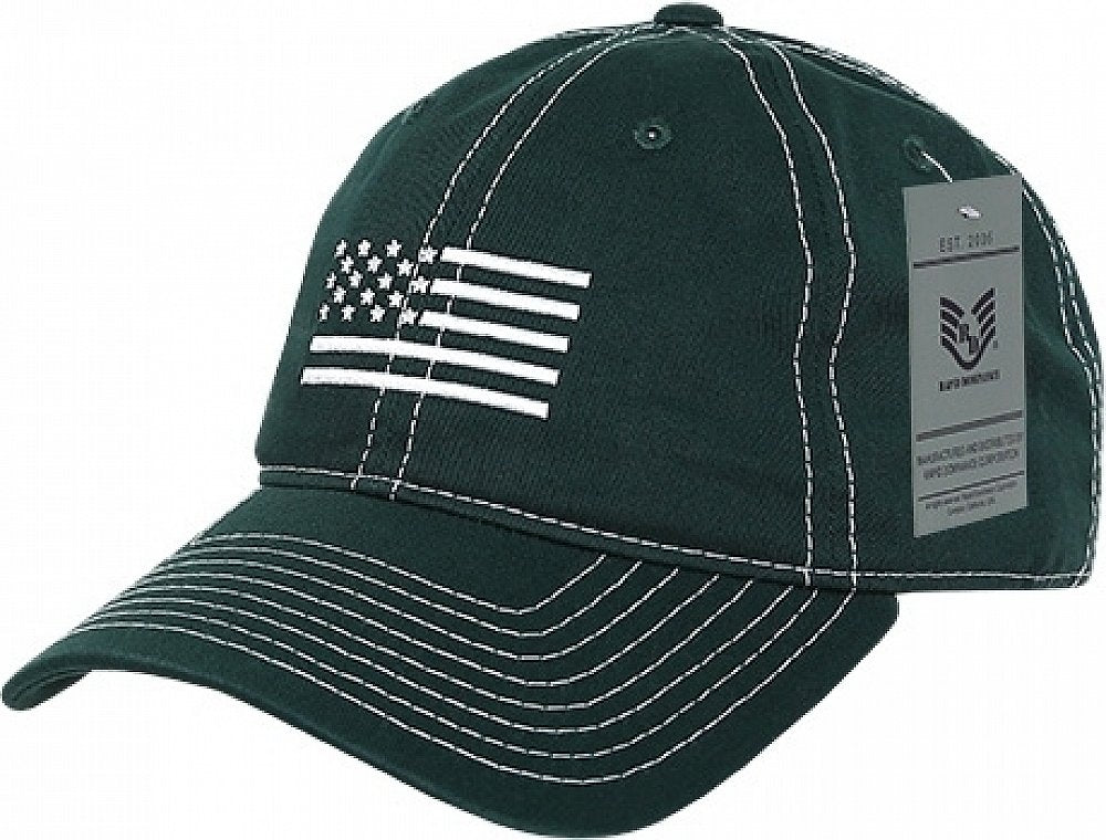 Relaxed Graphic Cap,White US Flag,Hunter