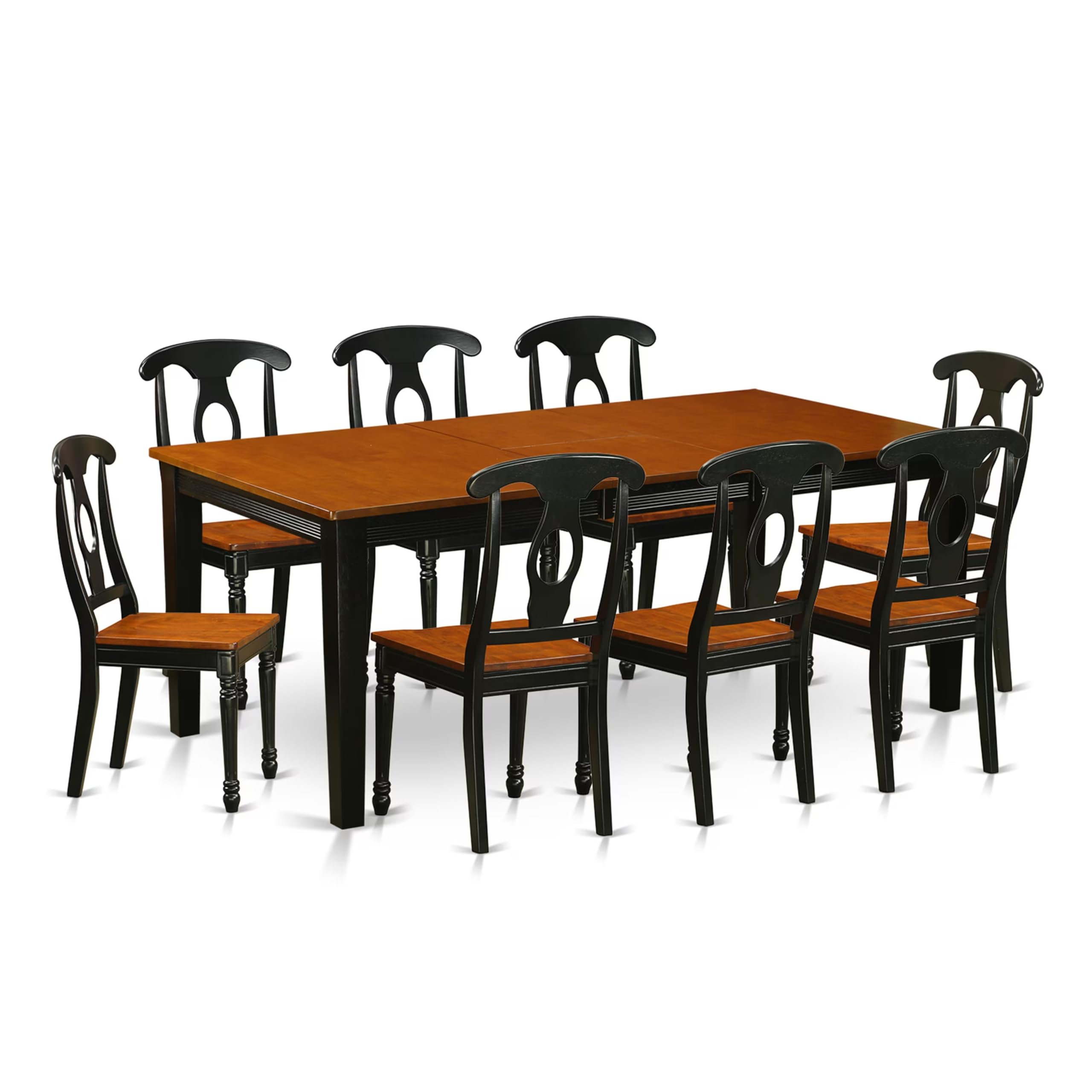 9  PC  Dining  room  set-Dining  Table  with  8  Wooden  Dining  Chairs