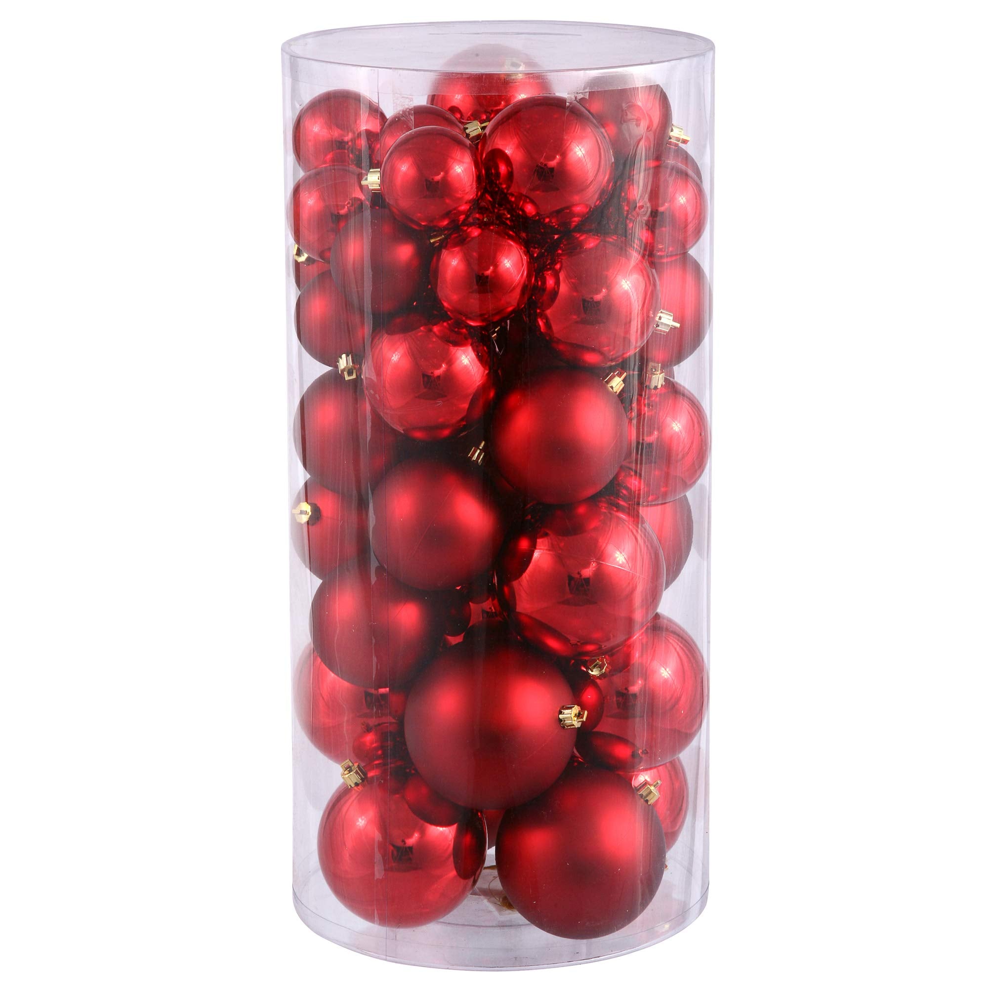 Casafoyer  1.5”-2” Red Balls Shiny/Matte 50/Box - N112203A - (Pack Of 2)