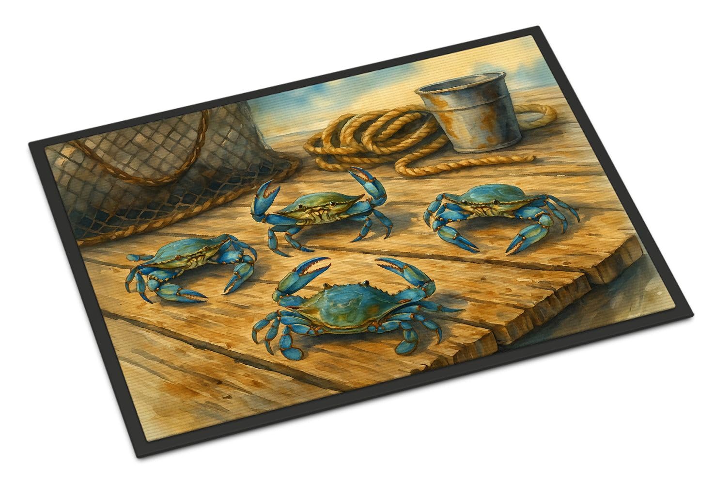 Carolines Treasures Crabs Stand Off Doormat Front Door Mat Indoor Outdoor Rugs for Entryway, Non Slip Washable Low Pile, 24H X 36W