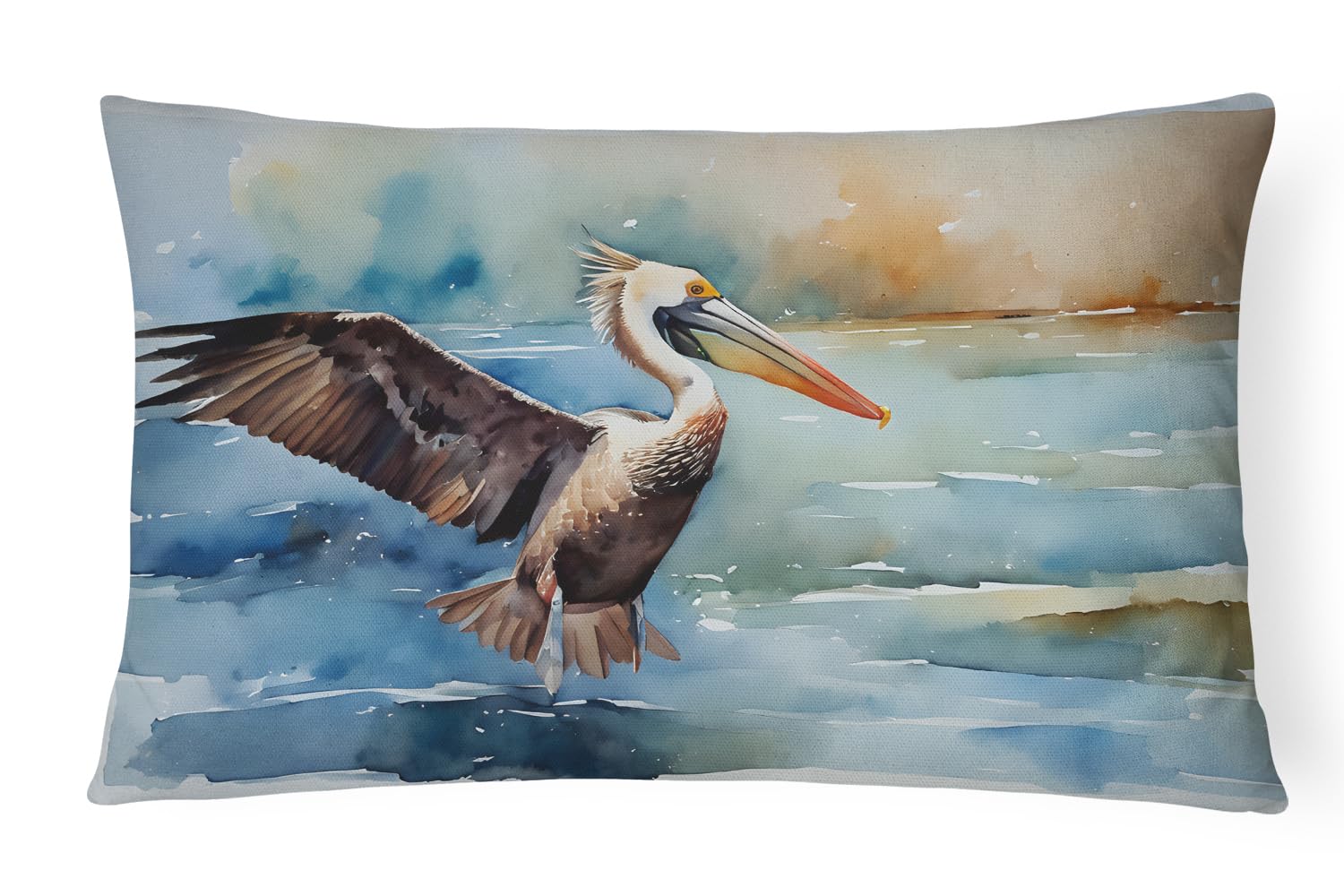Carolines Treasures DAC2856PW1216 Pelican Throw Pillow Machine Washable, Indoor Outdoor Decorative Pillow for Couch, Bed or Patio, 12HX16W