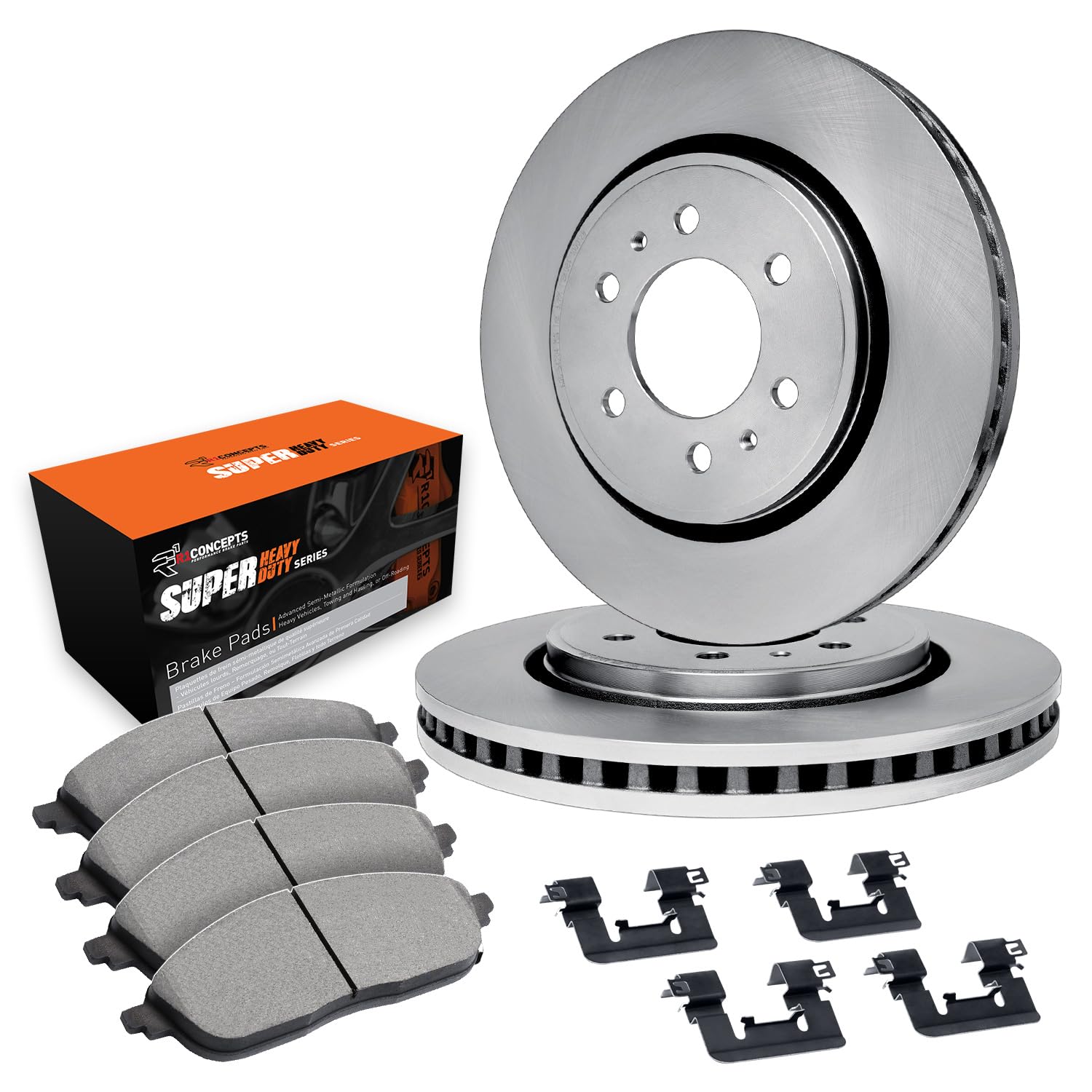 R1 Concepts Disc Brake Rotor Set with Super Duty Pads and Hardware WFXH1-48010
