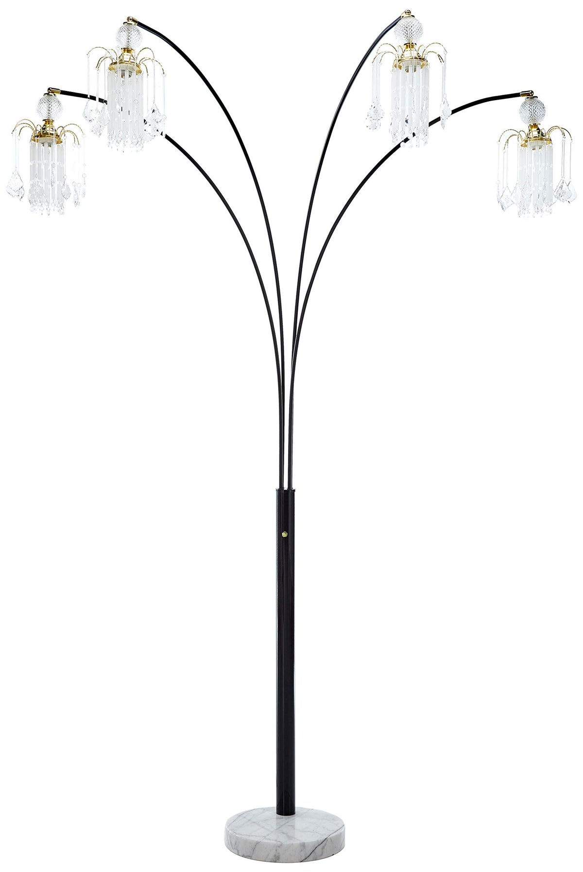 Casafoyer Traditional Angel Floor Lamp- 4-Light Design, Glowing Angels, Sturdy White Base, Black Arching Stem, Dimmer Switch, Bulbs Included-Perfect For Sofas And Chairs'
