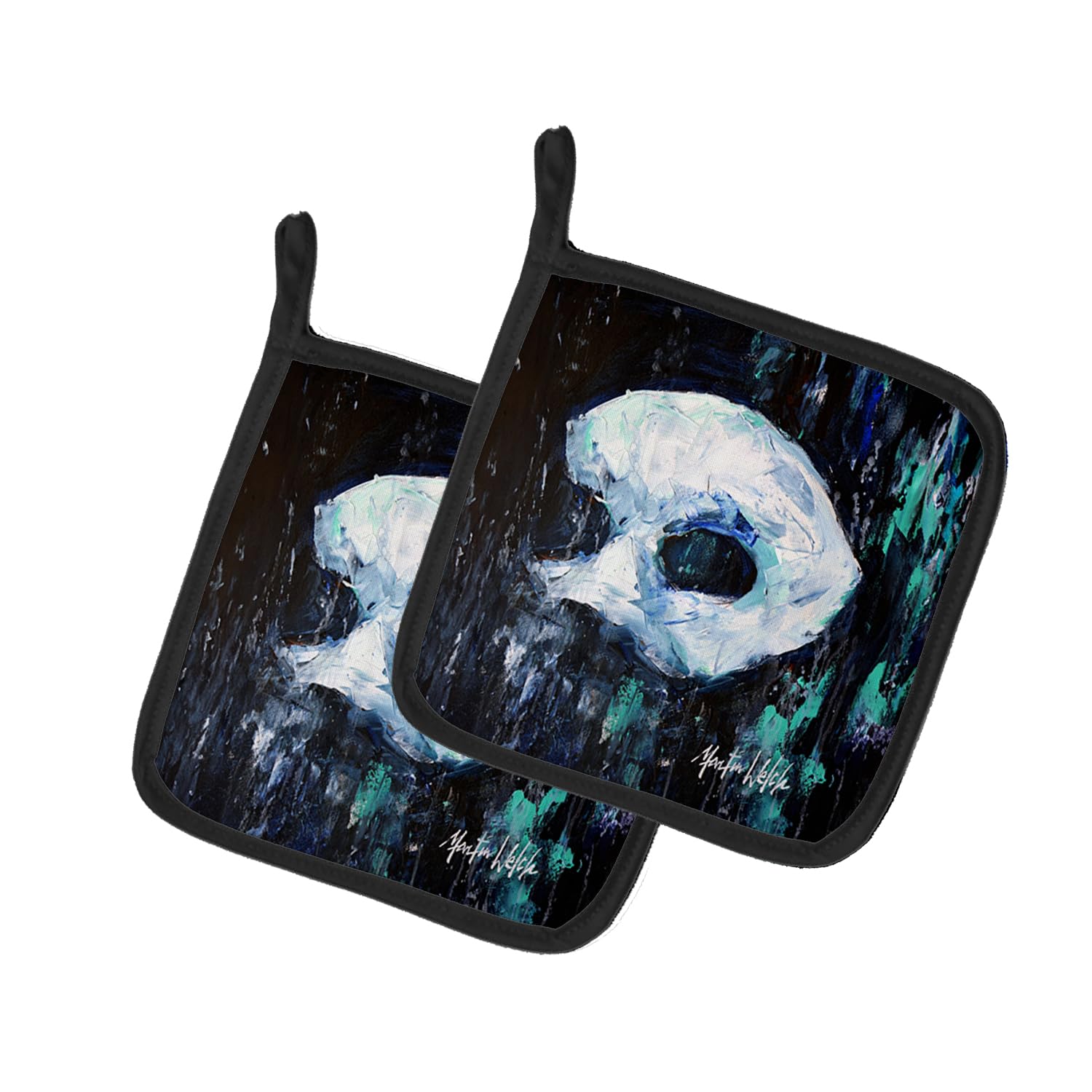 Cryptic Mask Pair of Pot Holders