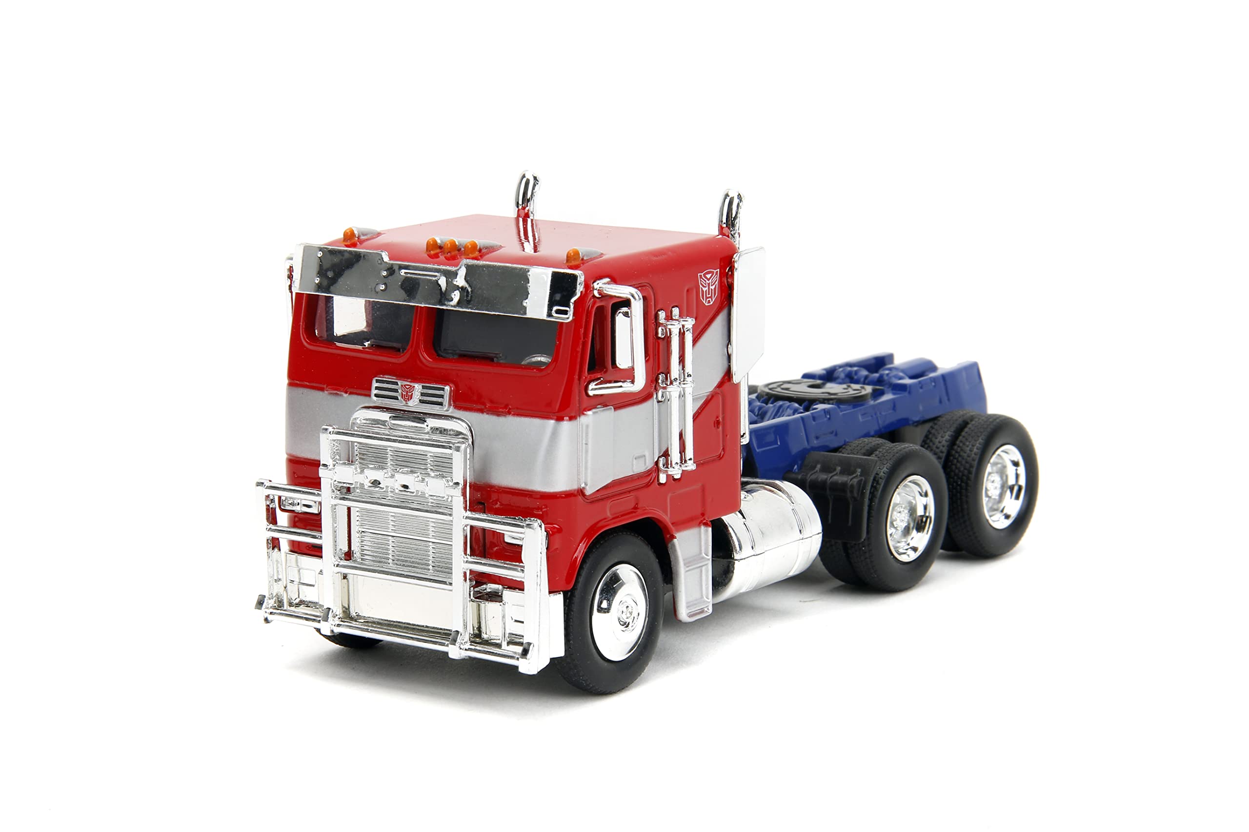 Optimus Prime Tractor Truck Red and Blue with Silver Stripes Transformers:  of the Beasts (2023) Movie ?Hollywood Rides? Series 1/32 Diecast Model Car by Jada