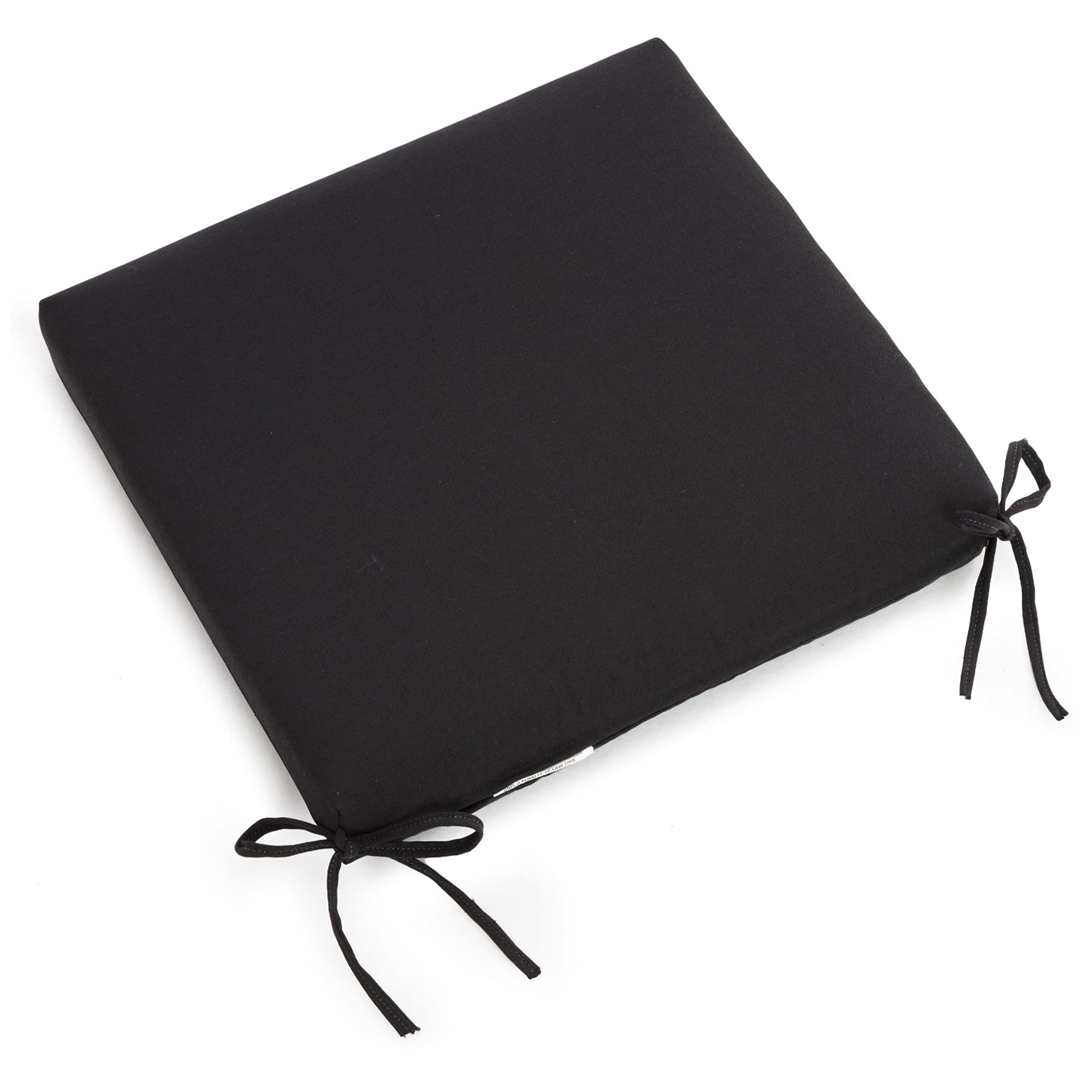 20-inch by 19-inch Twill Chair Cushion  - Black