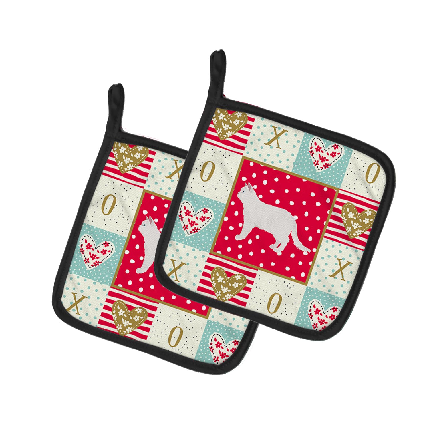 Poodle Cat #2 Cat Love Pair of Pot Holders