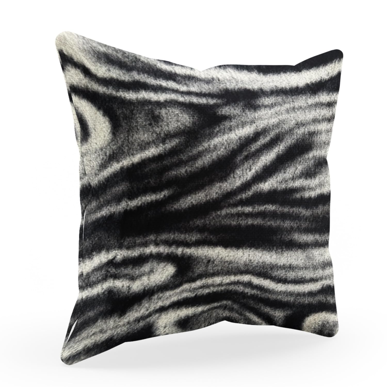 Plutus Black White Galaxy Animal Faux Fur Luxury Throw Pillow - Double sided  20 x 26” Standard
