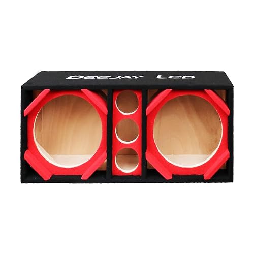 Two 12-in Woofers plus Three Tweeters RED Empty Chuchera Speaker Enclosure