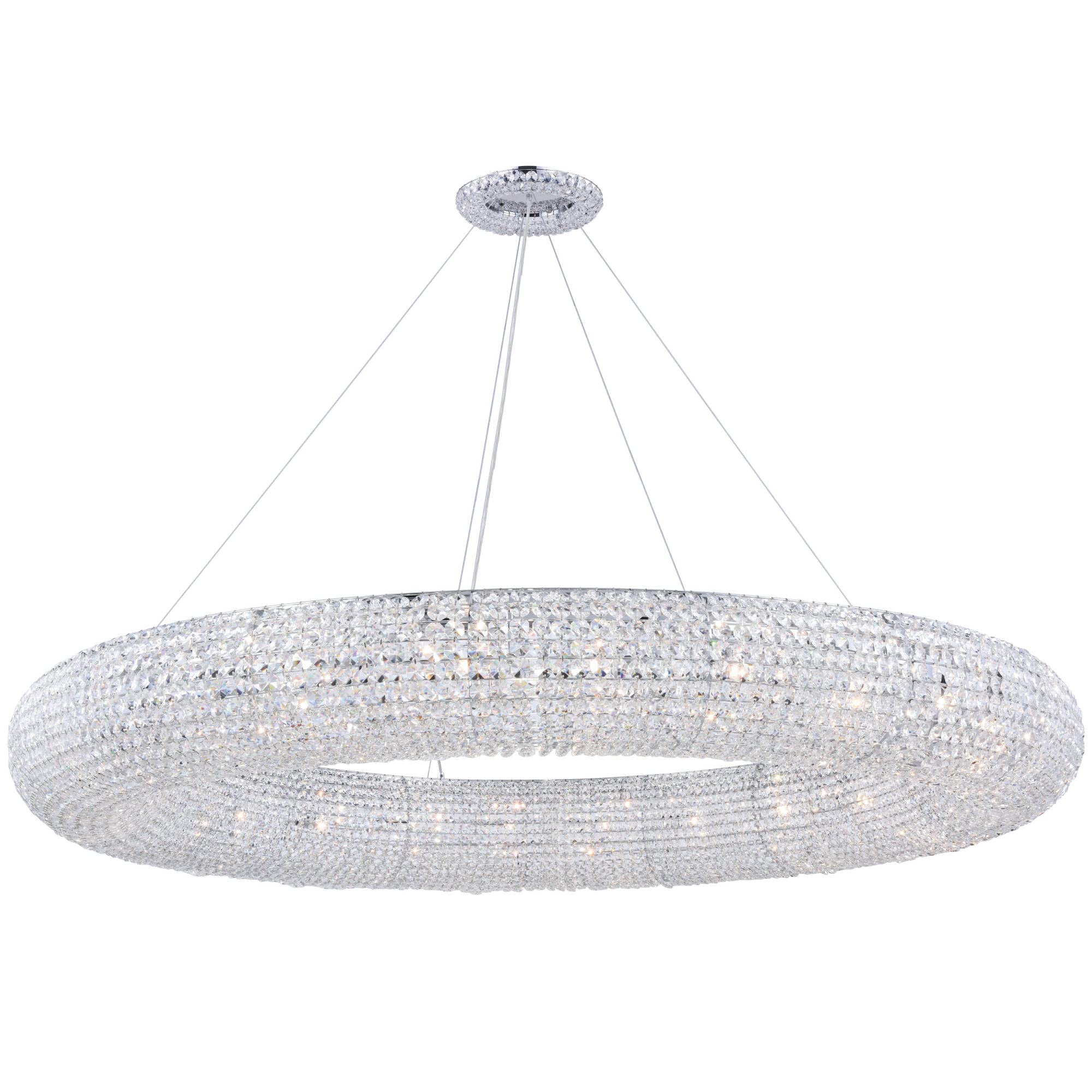 Paris 24 light Chrome Chandelier Clear Royal Cut Crystal