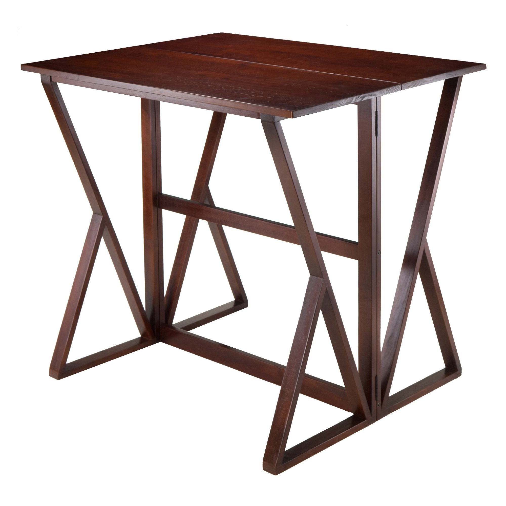 Casafoyer Wood Harrington Drop Leaf High Table, Antique Walnut