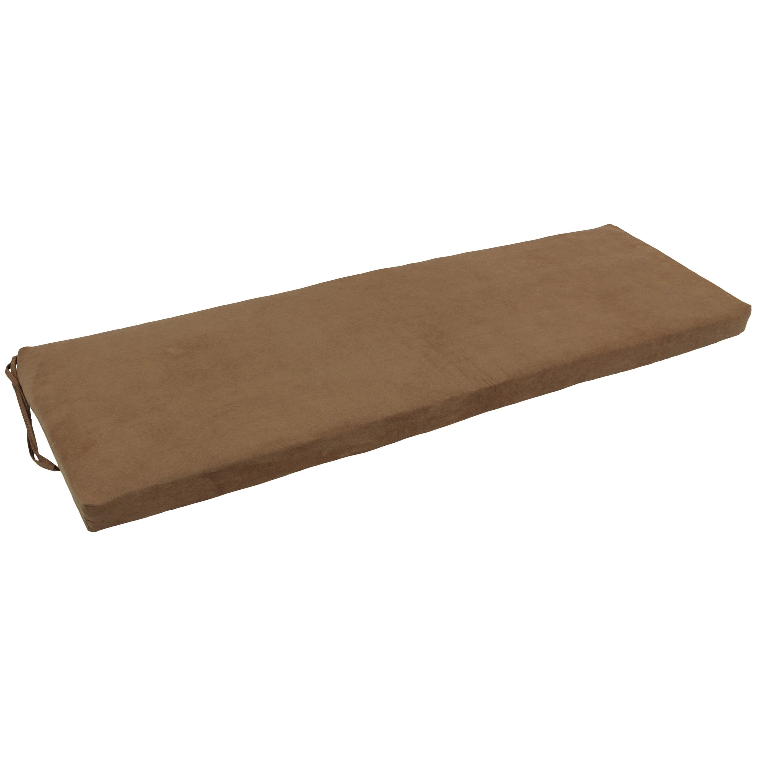 60-inch by 19-inch Micro Suede Bench Cushion - Saddle Brown