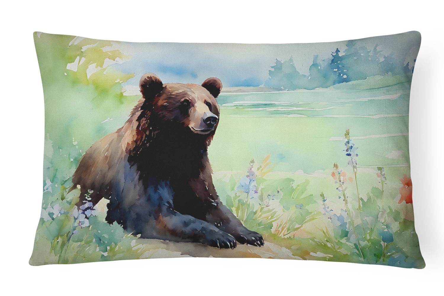 Carolines Treasures DAC2875PW1216 American Black Bear Throw Pillow Machine Washable, Indoor Outdoor Decorative Pillow for Couch, Bed or Patio, 12HX16W