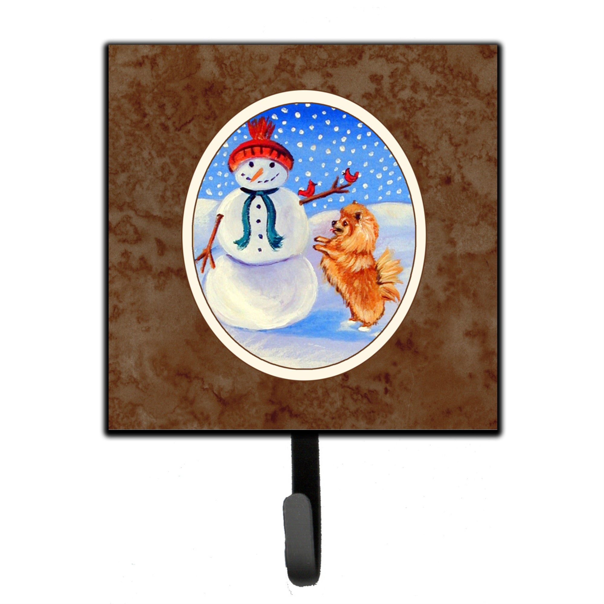 Caroline'S Treasures Pomeranian Winter Snowman Leash Or Key Holder 7151Sh4, Small, Multicolor