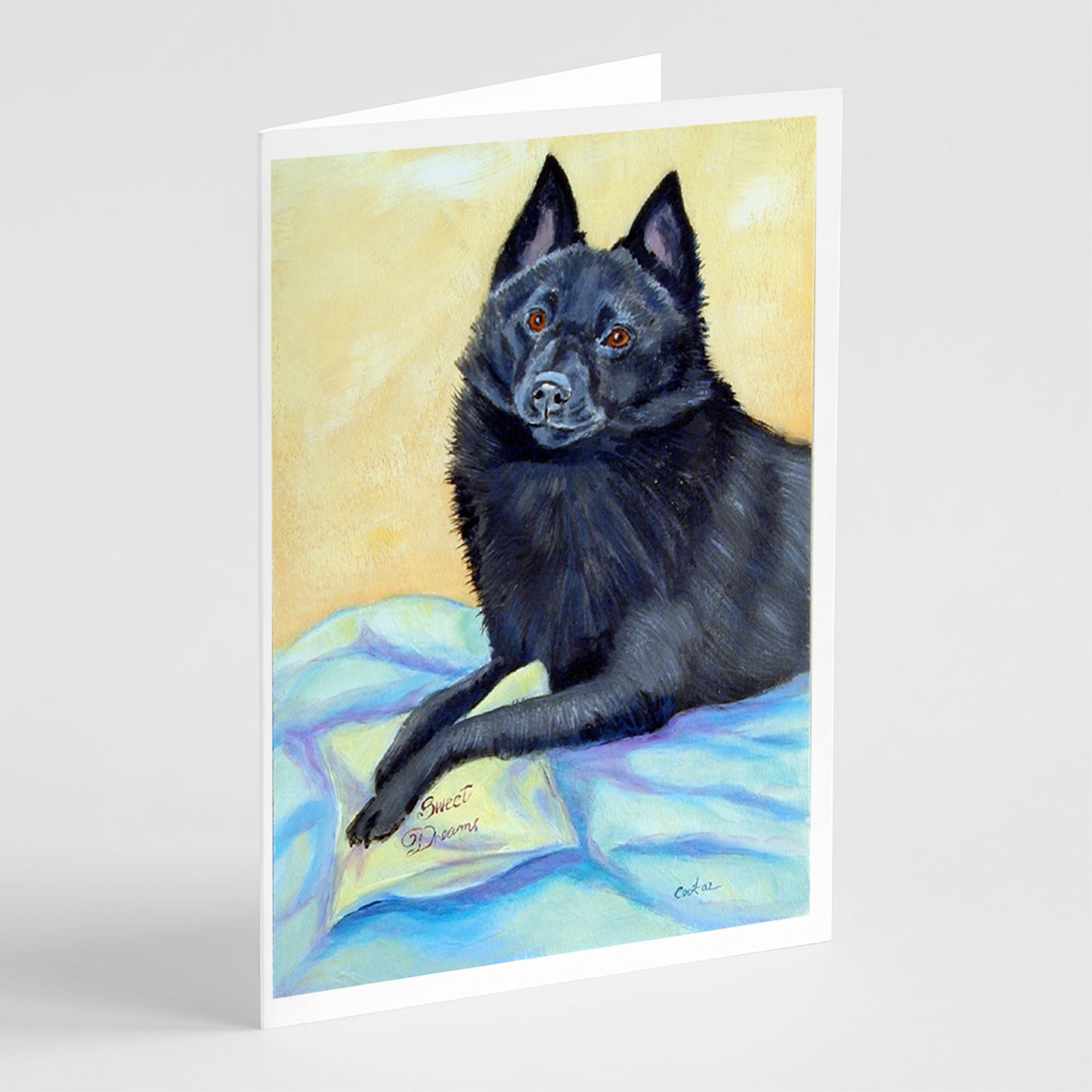 Schipperke Sweet Dreams  Greeting Cards And Envelopes Pack Of 8