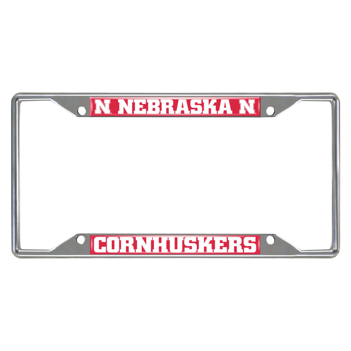 Fanmats - 14919 Ncaa University Of Nebraska Cornhuskers Chrome License Plate Frame 6.25X12.25