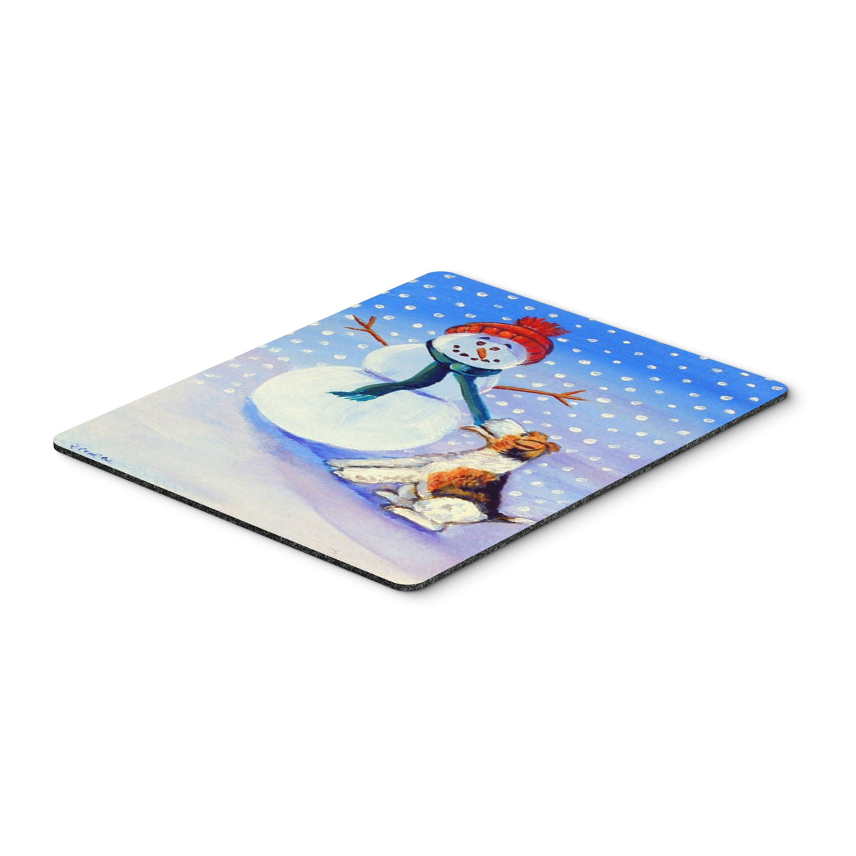 Caroline'S Treasures Mouse/Hot Pad/Trivet, Snowman With Fox Terrier (7156Mp)
