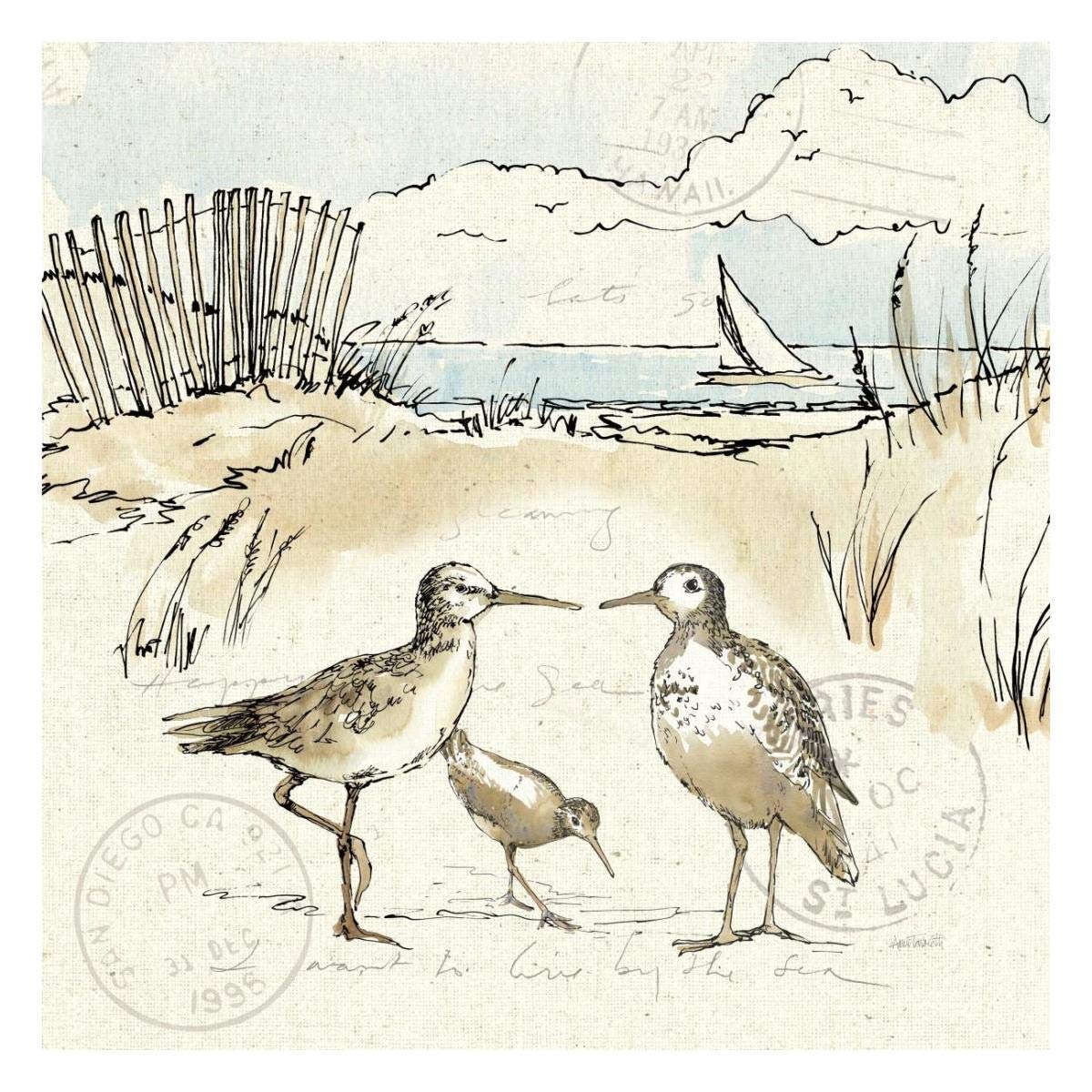 Coastal Breeze XI -Paper Art-26x26”