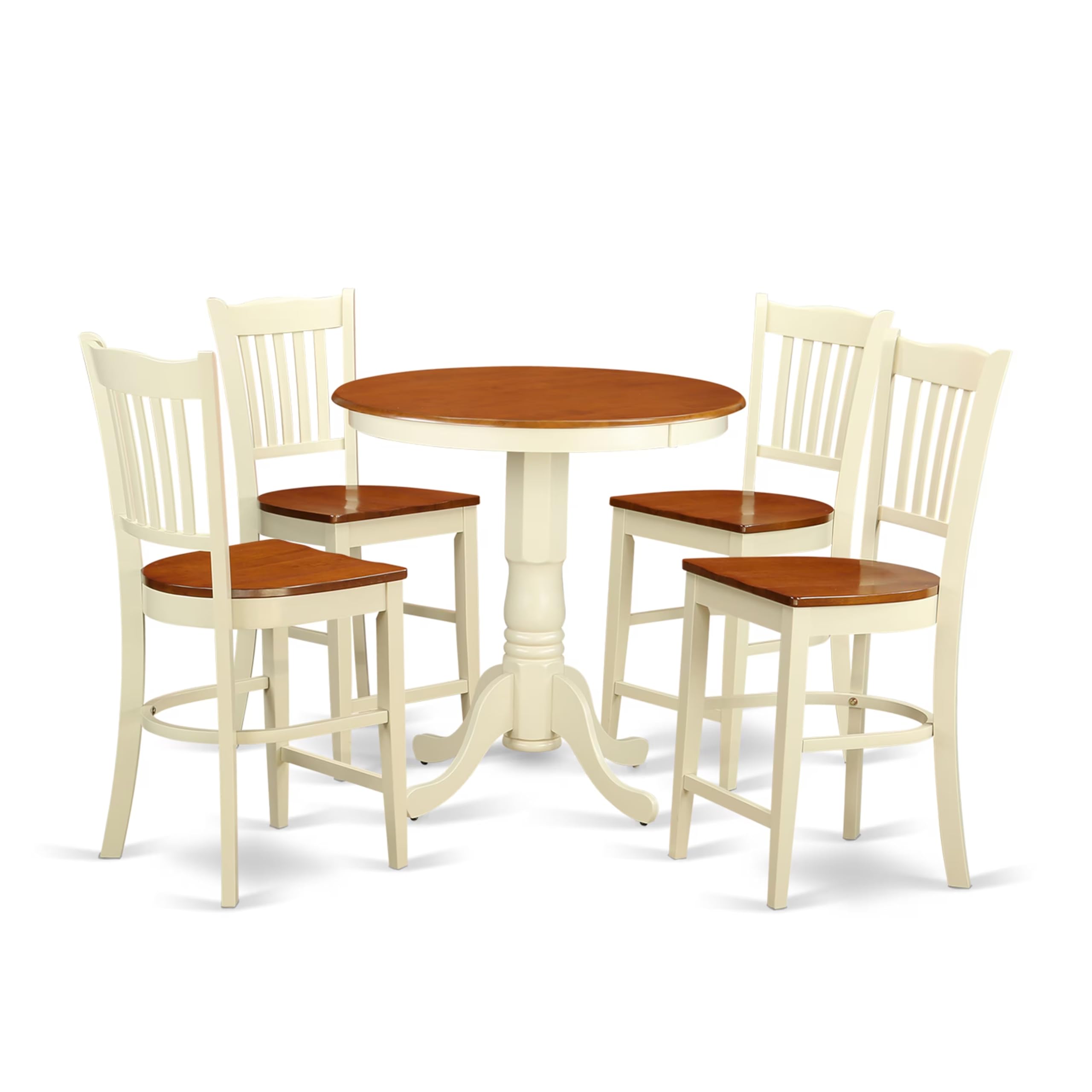 5  PC  counter  height  Table  and  chair  set-pub  Table  and  4  bar  stools  with  backs