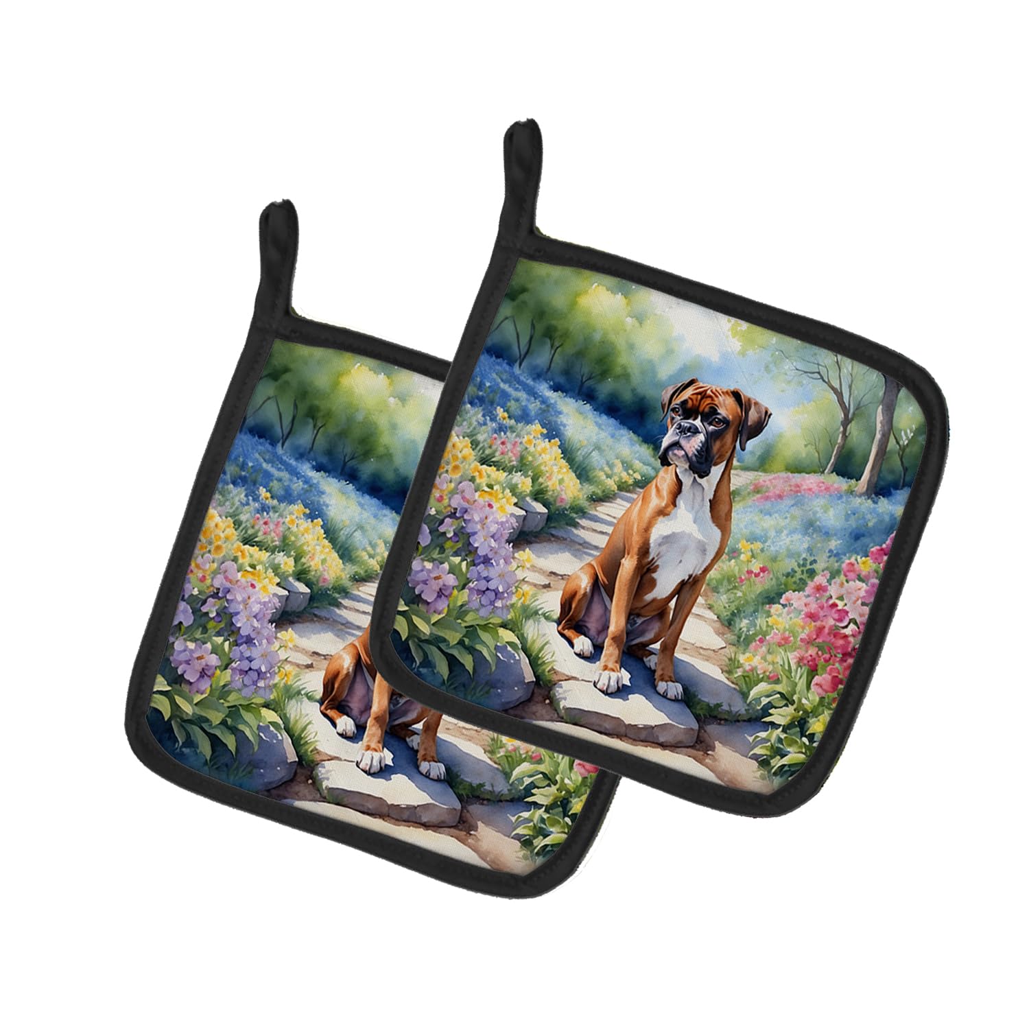 Boxer Spring Path Pair of Pot Holders