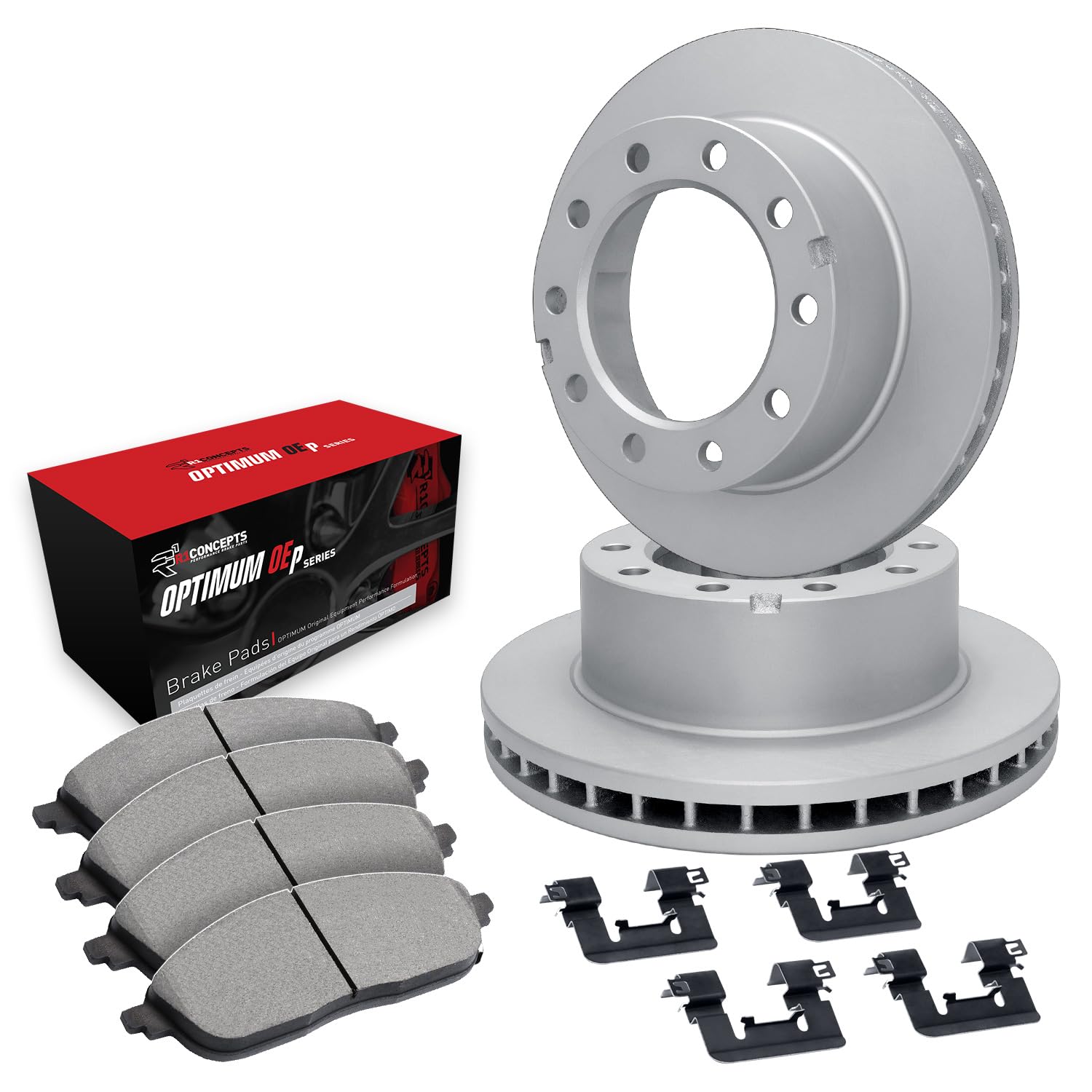 R1 Concepts Disc Brake Rotor Set with Optimum Oe Pads and Hardware WFUH1-48210