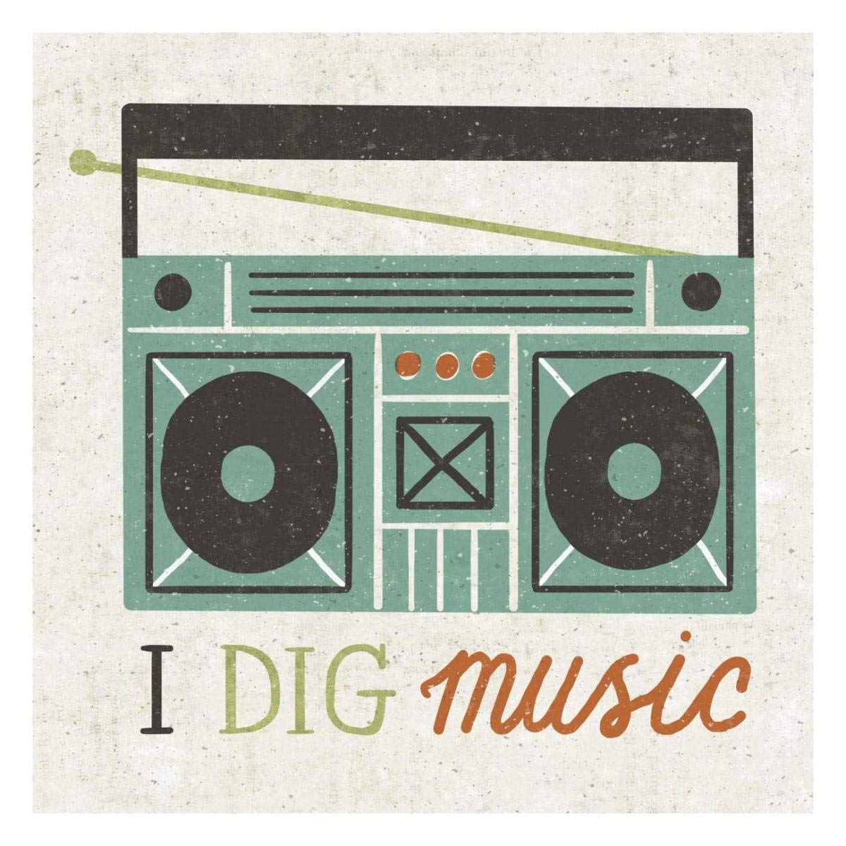 Retro Desktop Boom Box -Paper Art-26x26”