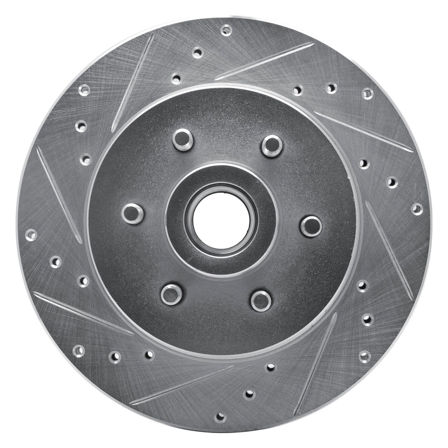 R1 Concepts Brake Rotor Drilled and Slotted Silver EDZ-40073L