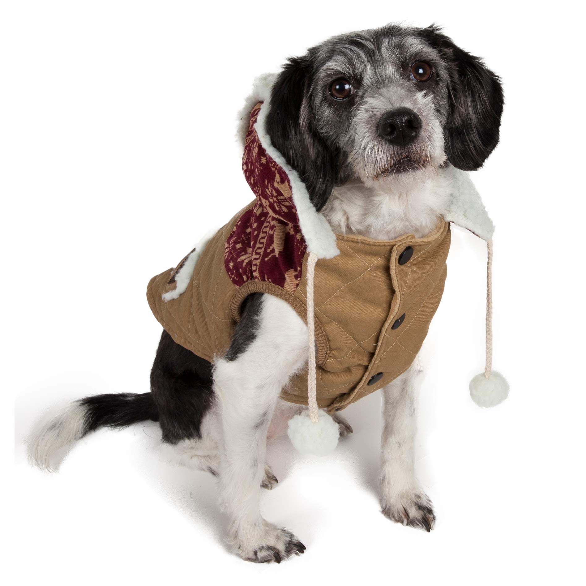 Touchdog Snowadayz Pom Pom Pet Hooded Sweater