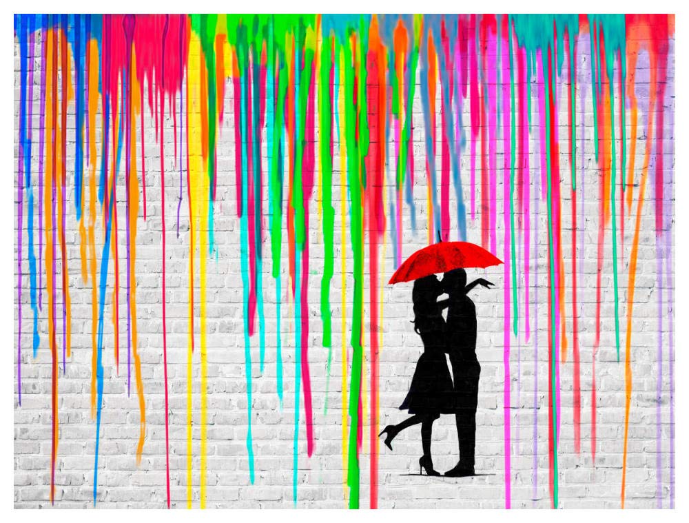 Romance in the Rain-Paper Art-50x38”