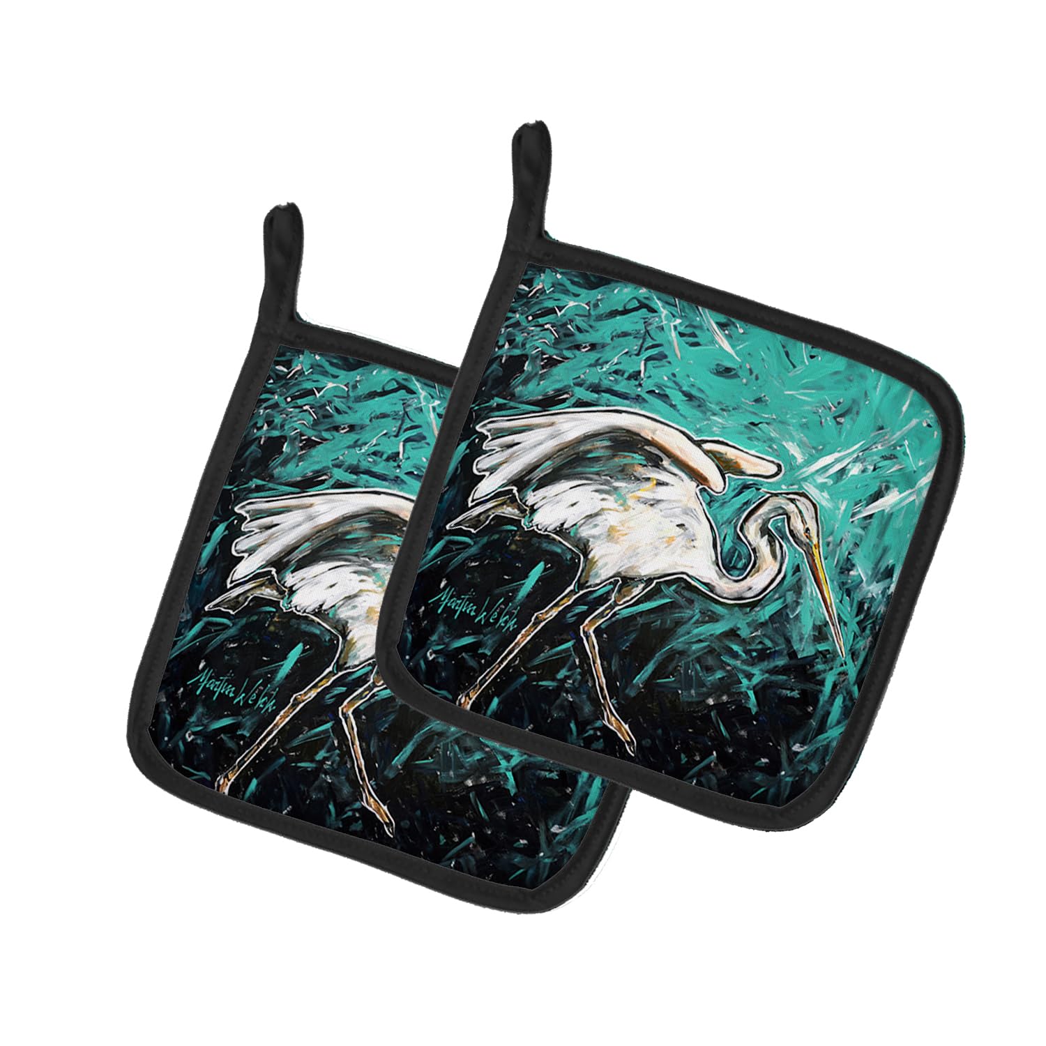 Heron Stretch Pair of Pot Holders