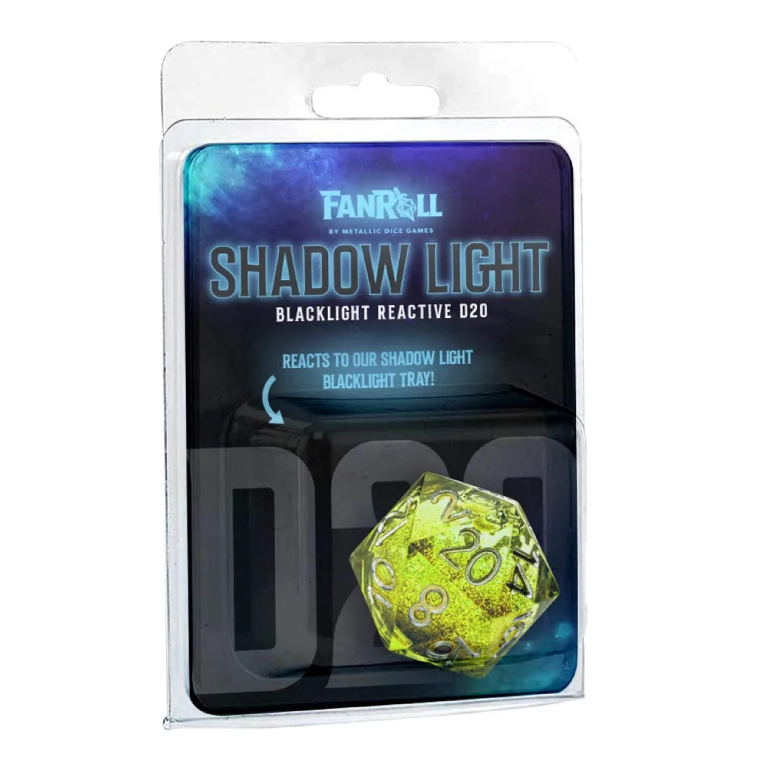d20 Single Liquid Core: Blacklight: Neon Green