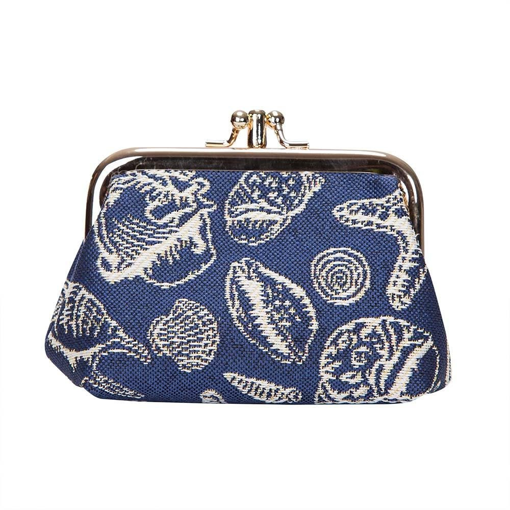 Sea Shell Coin Clasp Frame Purse Wallet
