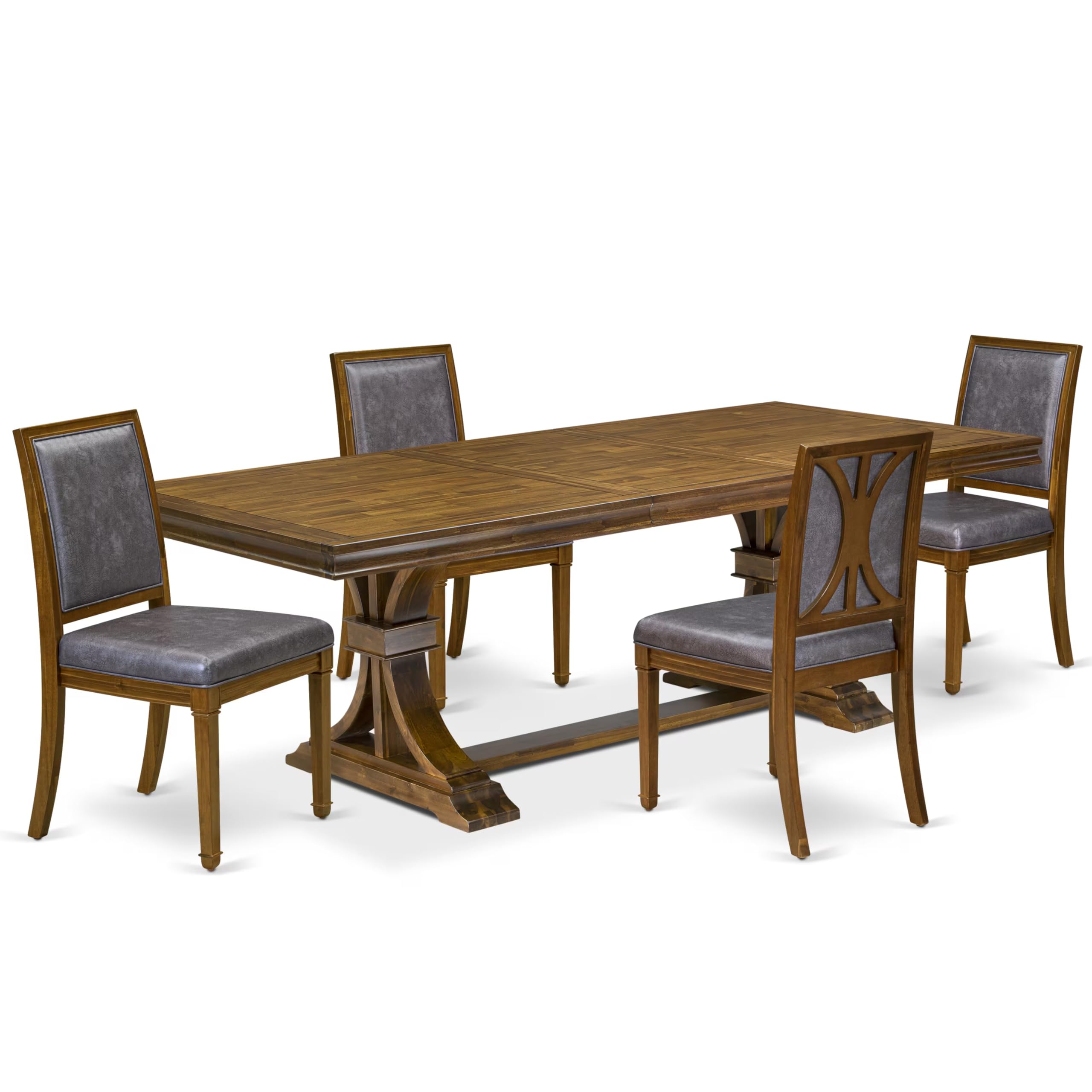 5 Piece Dining Table Set Consist of Dining Room Table and 4 Padded Chairs
