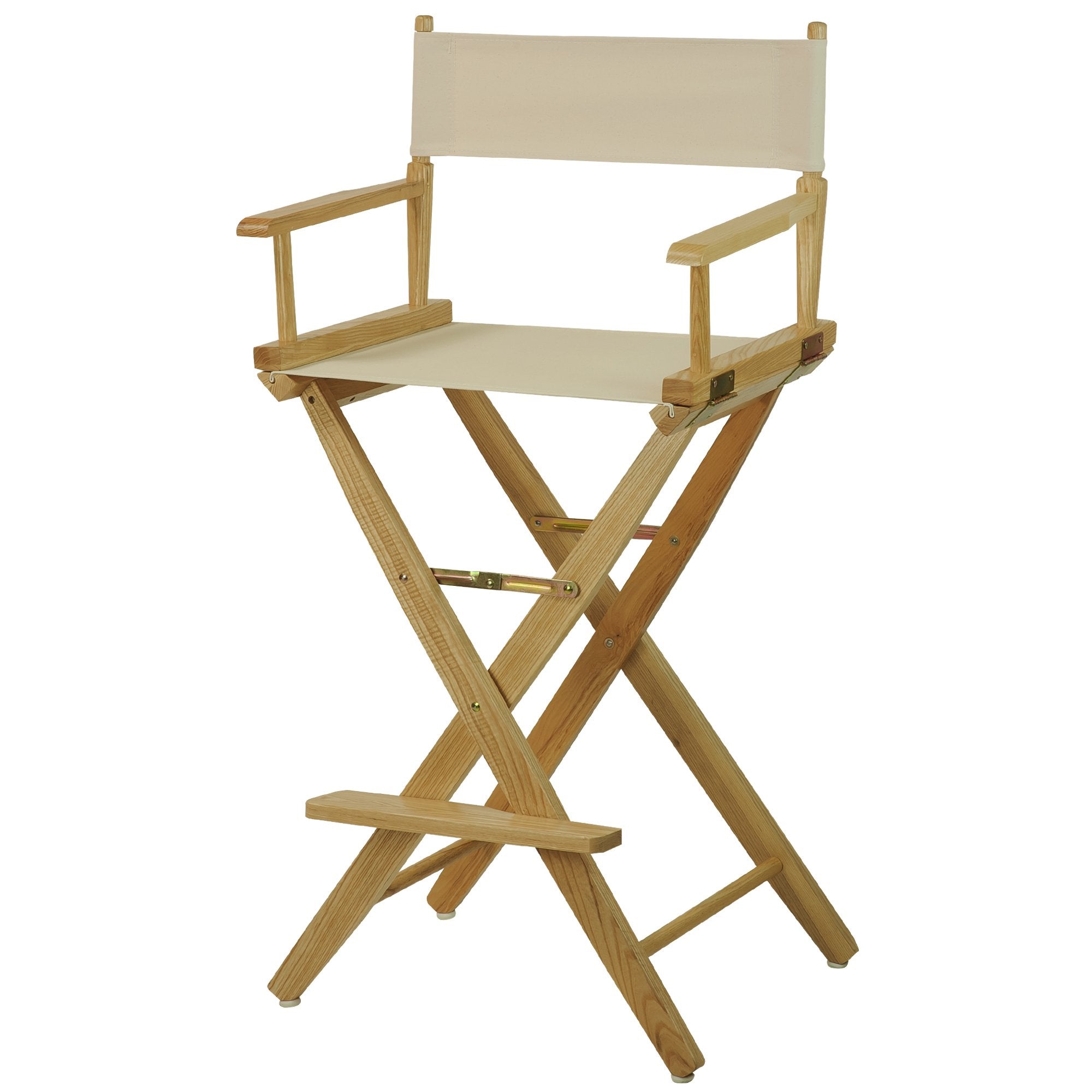 Extra-Wide Premium 30  Directors Chair Natural Frame W/Natural Color Cover