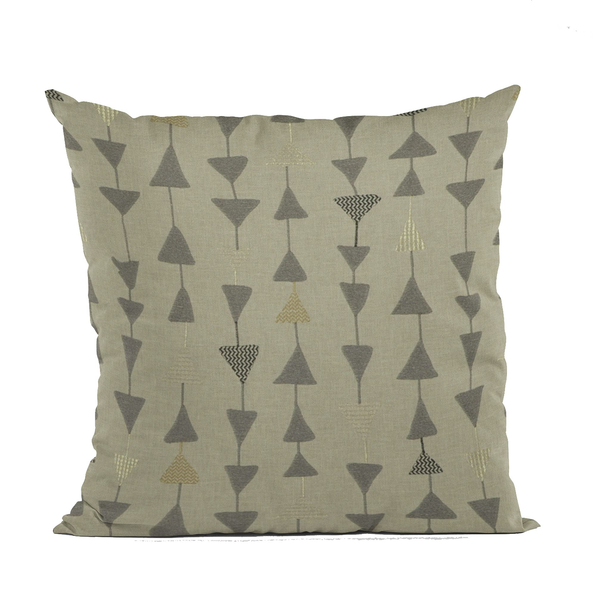 Plutus Pebble Manti Embroydery, Some Of The Triangles Have Metalic Threads Luxury Throw Pillow - Double sided  26 x 26”