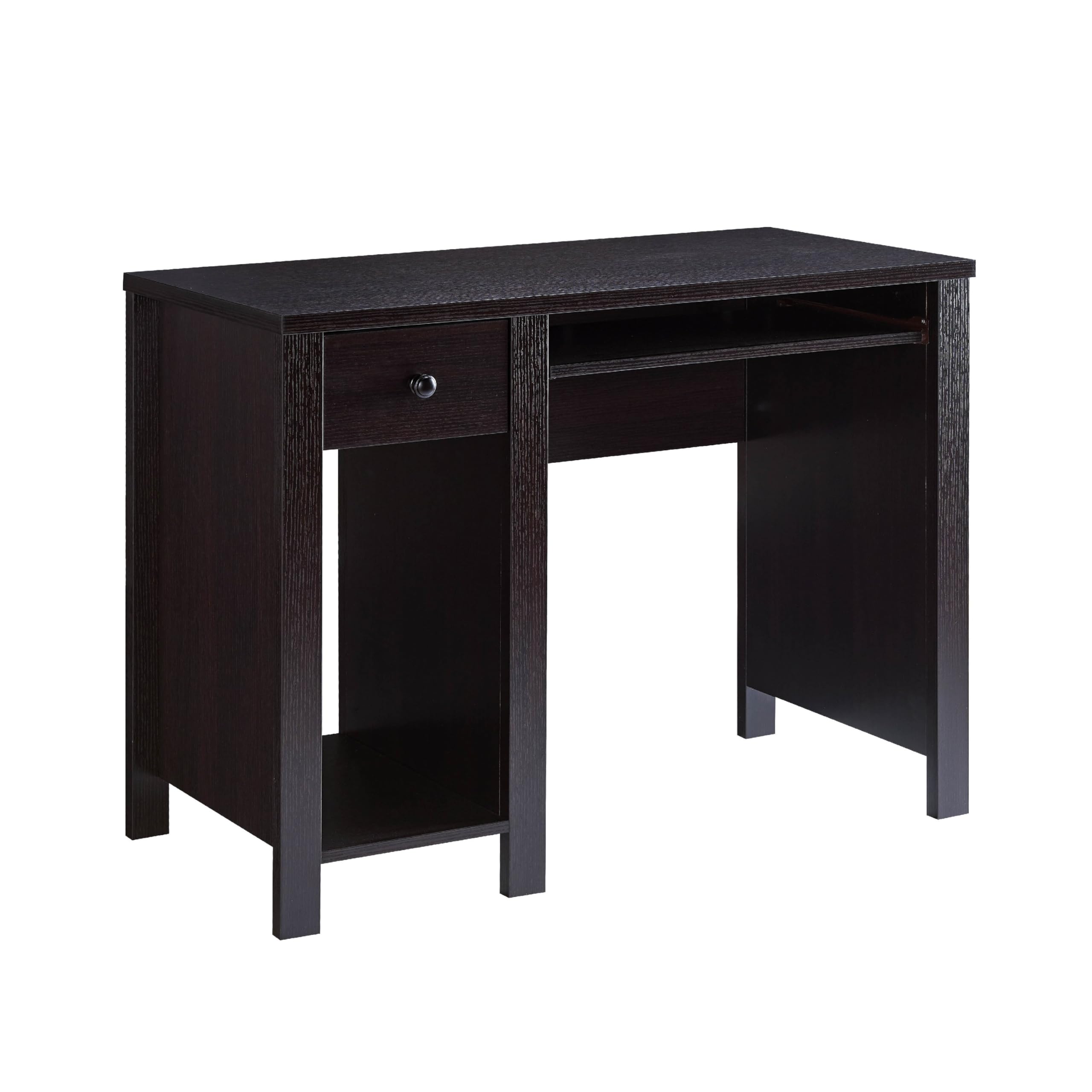 Akol Computer Desk, Keyboard Drawer and Storage, 39 Inch, Black