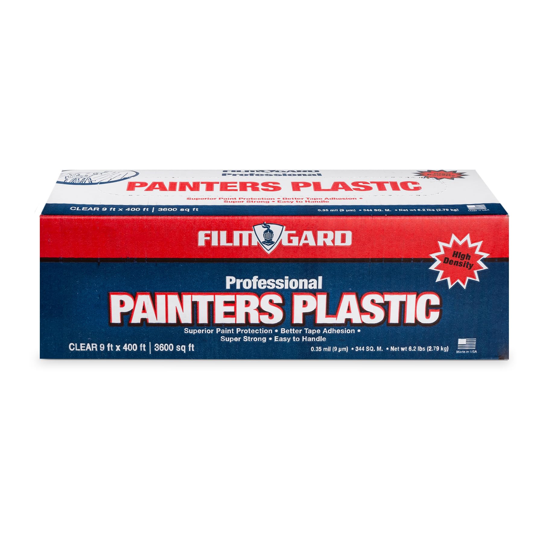 Berry Plastics 626260 Film Gard High Density Professional Painter'S Plastic, 400' Length X 9' Width X 0.35 Mil Thick, Clear