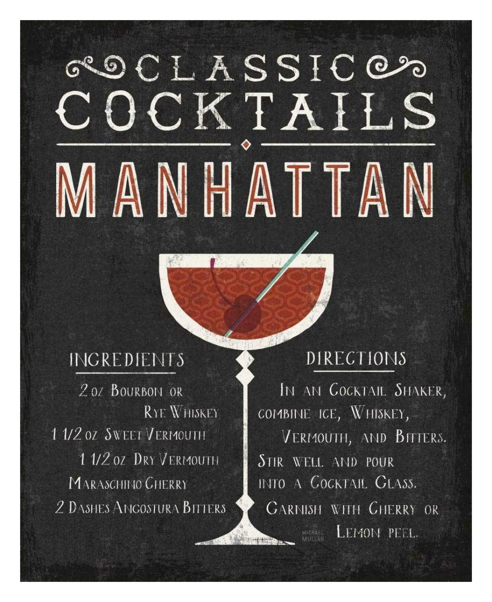 Classic Cocktail Manhattan -Paper Art-24x30”