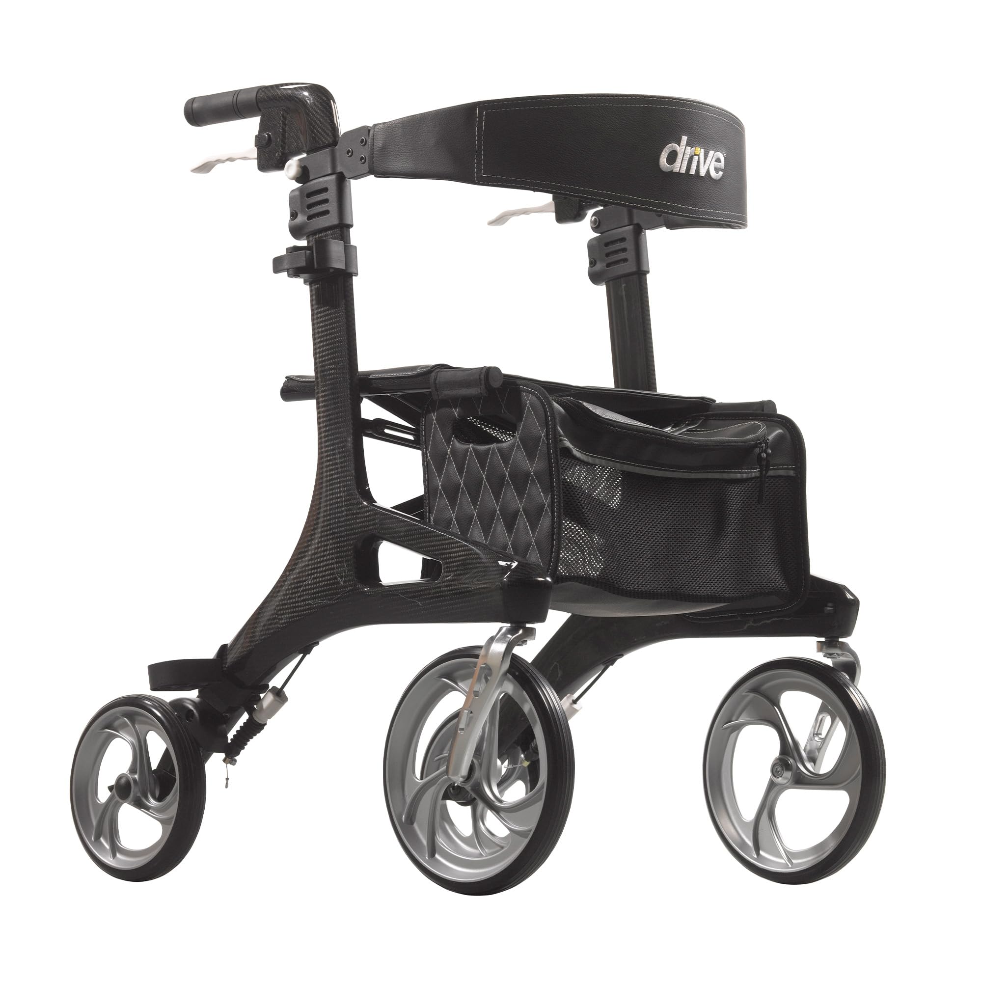 Drive Medical Nitro Elite CF Carbon Fiber Walker Rollator, Black