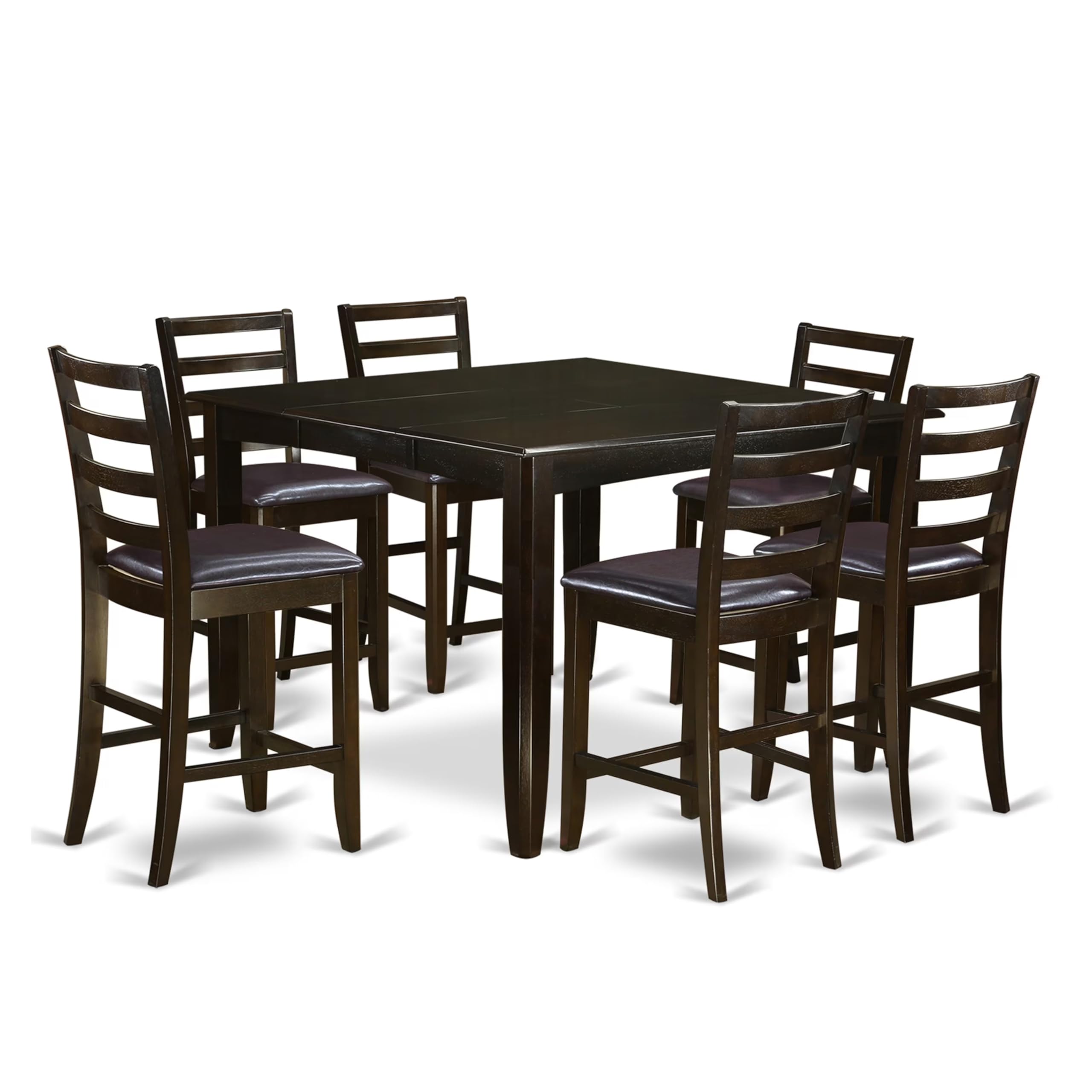 FAIR7-CAP-LC 7 Pc pub Table set- Table and 6 Kitchen counter Chairs