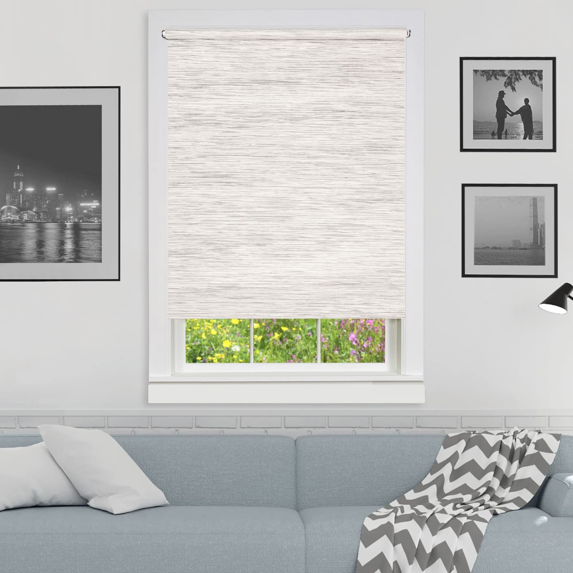 Cords Free Privacy Jute Shade - 37x72 - Silver Grey