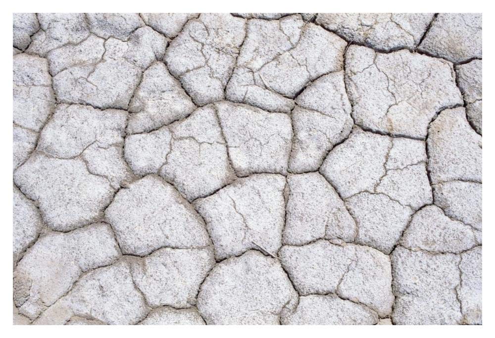 Dry and cracked ground pattern, California-Paper Art-20x14”