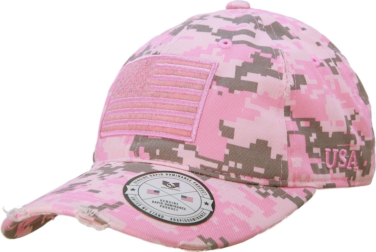 Vintage USA Flag Patch Cap, Pink Digital