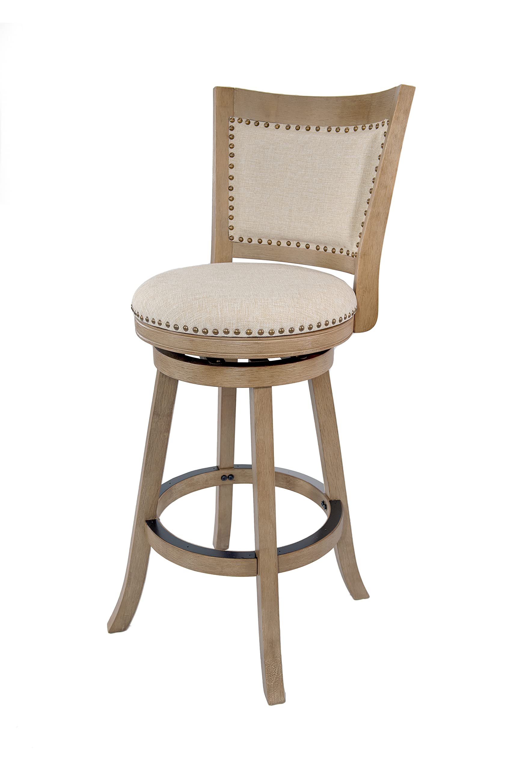 29 Melrose Bar Stool Driftwood Wire-Brush and Ivory
