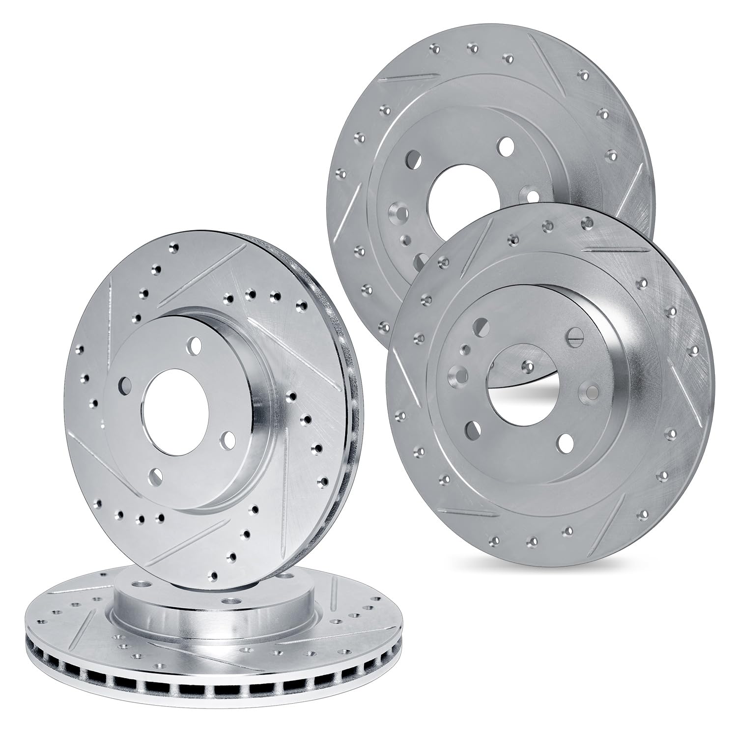 R1 Concepts Drilled and Slotted Silver Disc Brake Rotor Set WGPN2-03013