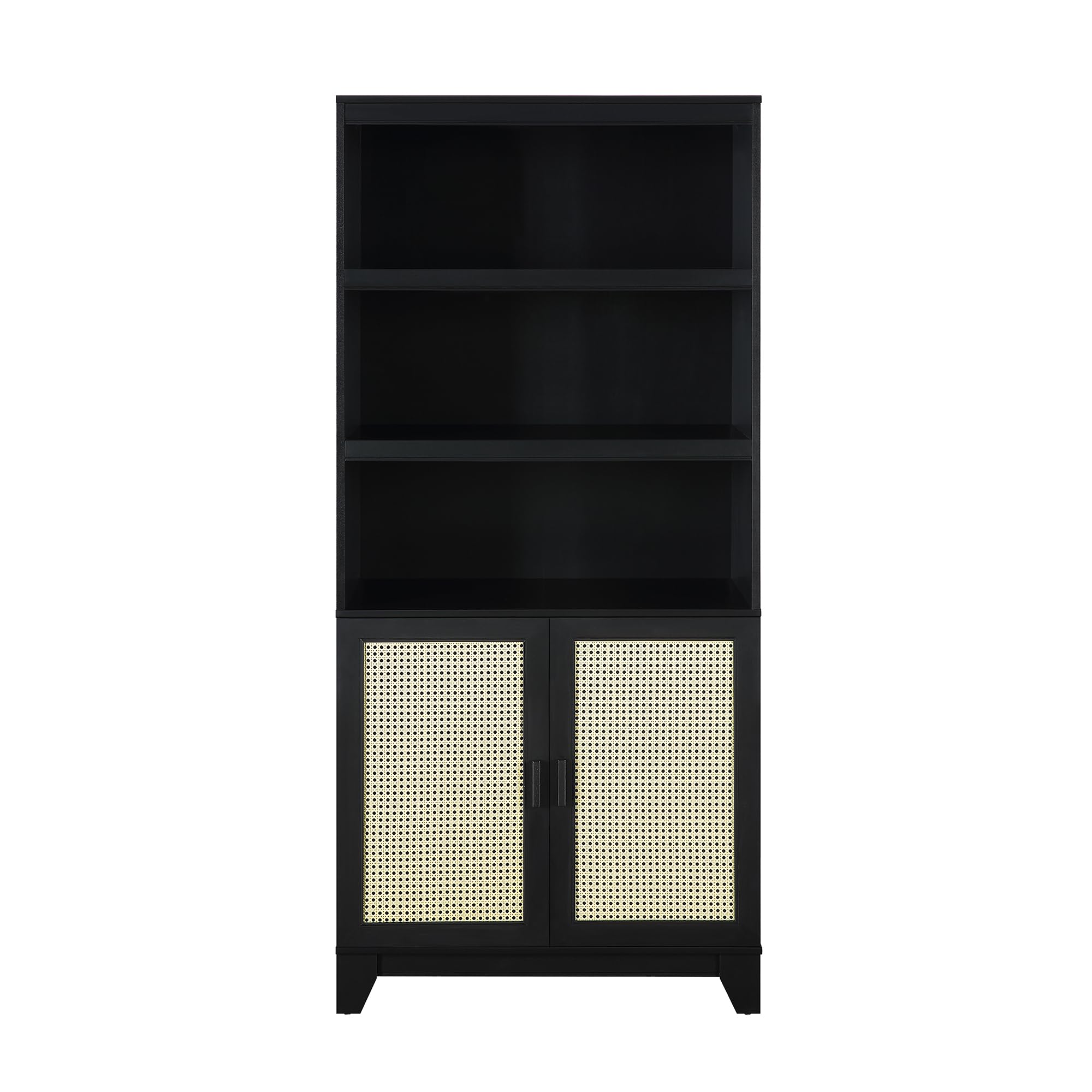 Manhattan Comfort  Bookcase Cabinet with 7 Fixed & Adjustable Shelves in Black