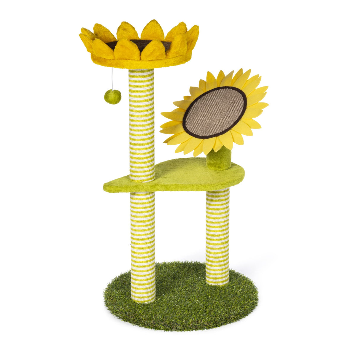Prevue Prevue Pets Sunflower Playground Cat Scratching Post Tree Activity Center With Toy, Green